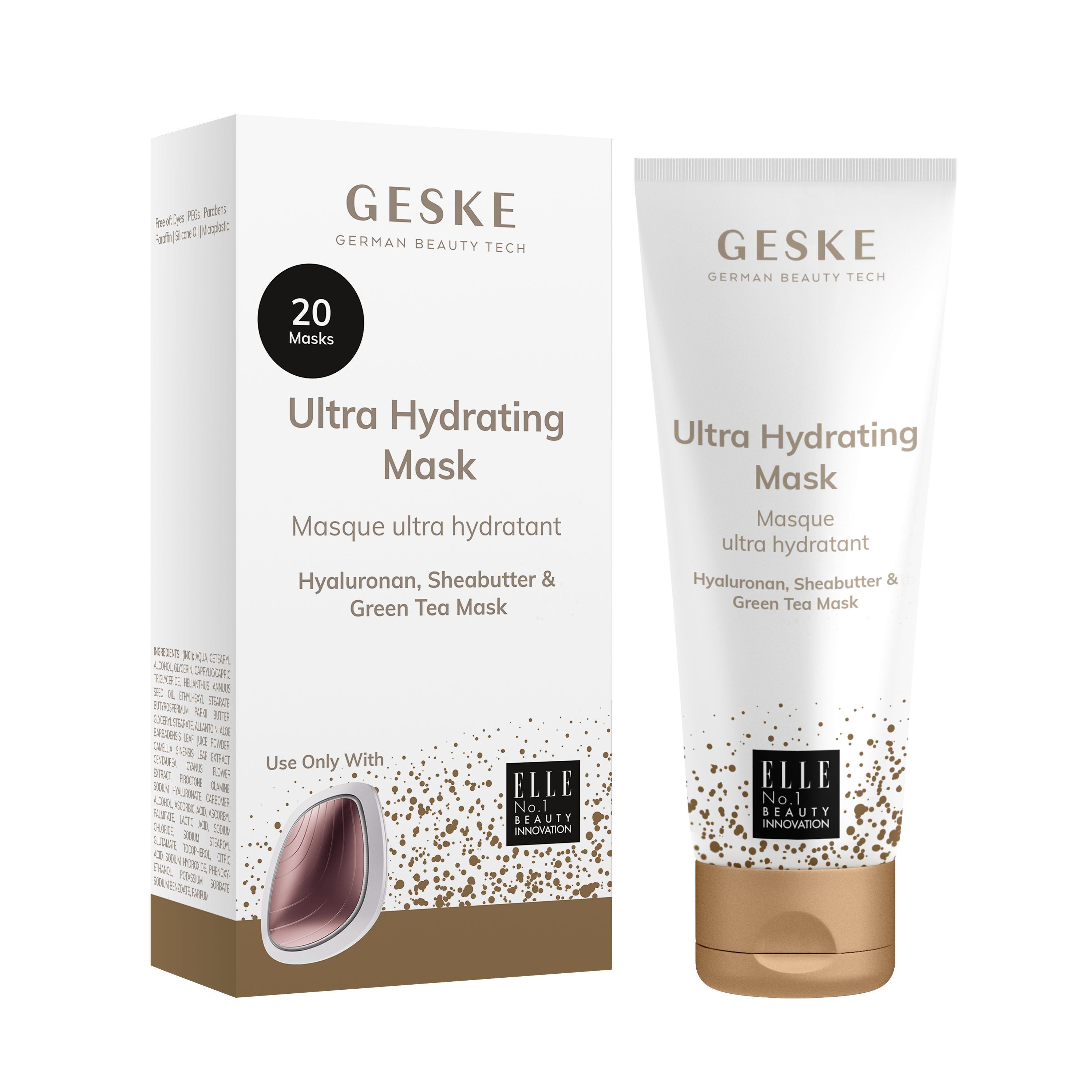 GESKE German Beauty Tech Gesichtsöl Ultra Hydrating Mask, 20-tlg.