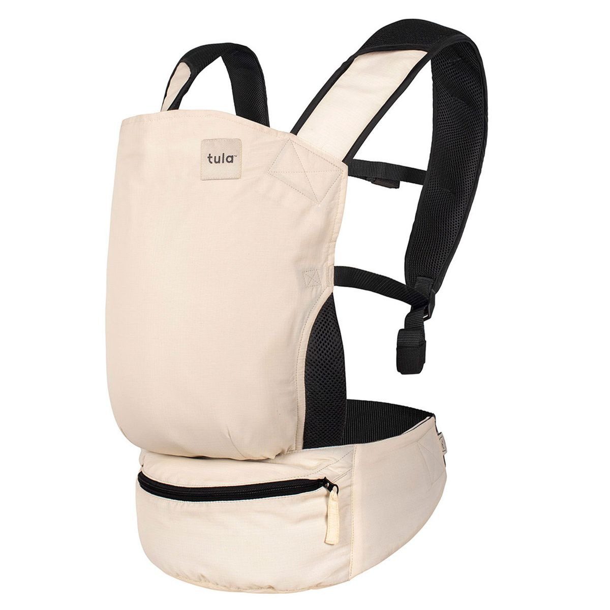 Tula Babytrage Lite - Cream, Baby Kinder Bauchtrage Rückentrage ab 5,4 kg - 13,6 kg 2 Positionen