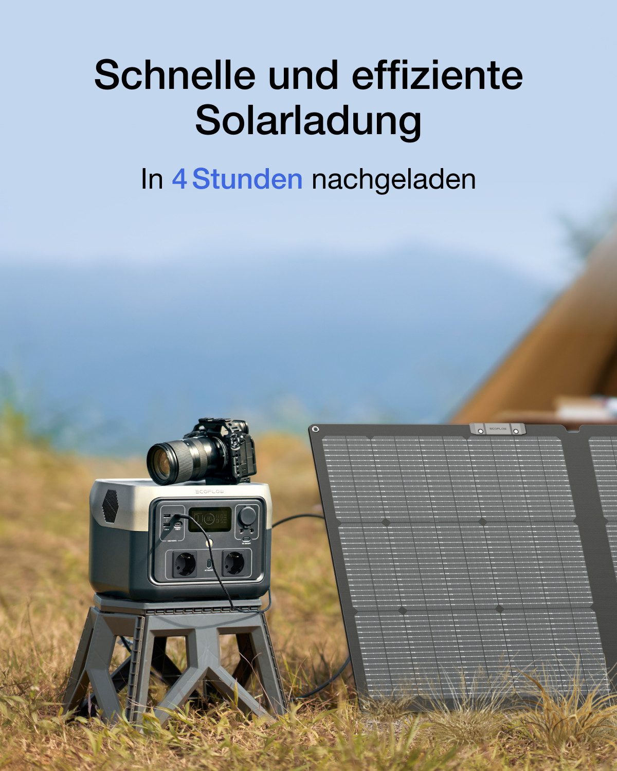Ecoflow ECOFLOW Tragbare Powerstation RIVER 2 MAX mit 160W solar panel Powerstation