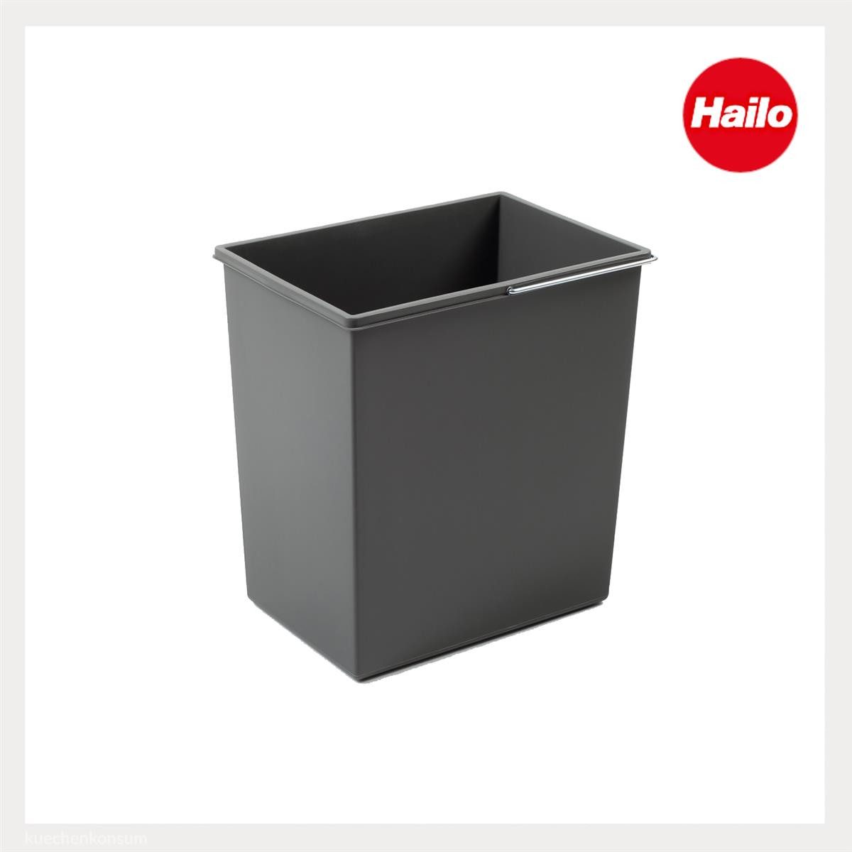 Hailo Einbaumülleimer Hailo Inneneimer 1220969 grau 20 L 316 x 226 x 350 mm mit Henkel