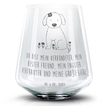Mr. & Mrs. Panda Cocktailglas Hund Dame - Transparent - Geschenk, Frauchen, Cocktail Glas, Tierlieb, Premium Glas, Personalisierbar