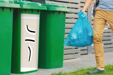 MuchoWow Wandsticker Linie - Pastell - Gestaltung (1 St), Mülleimer-aufkleber, Mülltonne, Sticker, Container, Abfalbehälter