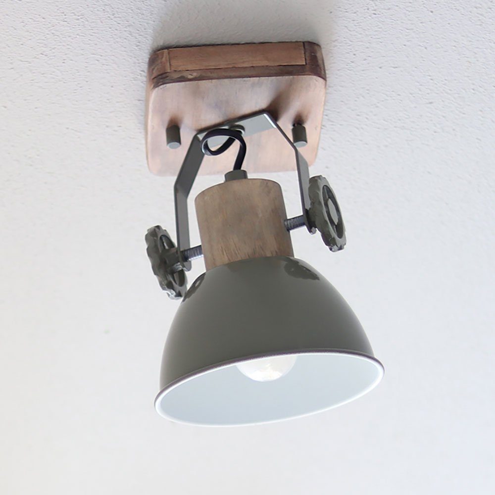 etc-shop LED Spot Holz inklusive, Wohn Wandleuchte, Lampe Leuchtmittel Strahler Farbwechsel, VINTAGE Wand Lampe Warmweiß, Zimmer