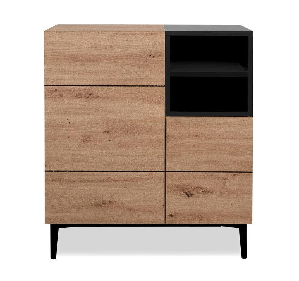 Finori Sideboard Kommode Nola, Artisan Oak / schwarz