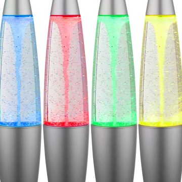 etc-shop Dekolicht, LED-Leuchtmittel fest verbaut, Farbwechsel, LED Lavalampe Glitzer Tischleuchte Farbwechsel Glitter Dekoleuchte