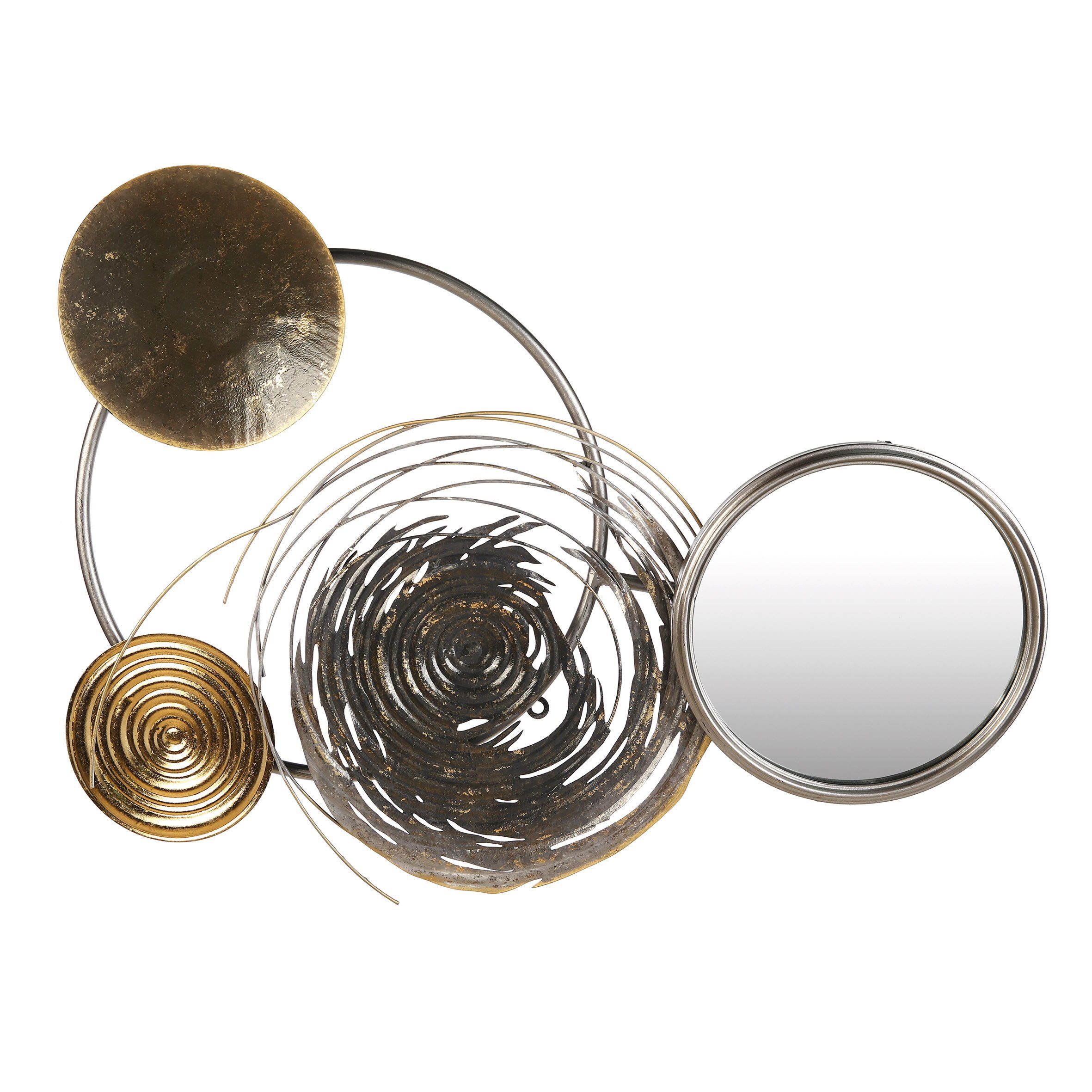 Wanddekoobjekt GILDE Wanddekoration Banks - braun-gold-silber - H. 58cm x B. 83cm