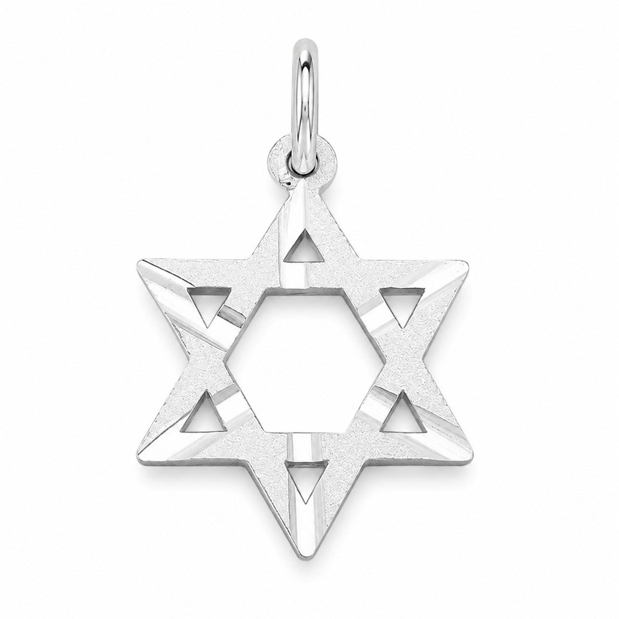 unbespielt Kettenanhänger Anhänger Davidstern 925 Silber matt diamantiert 18 x 13 mm, Silberschmuck für Damen und Herren