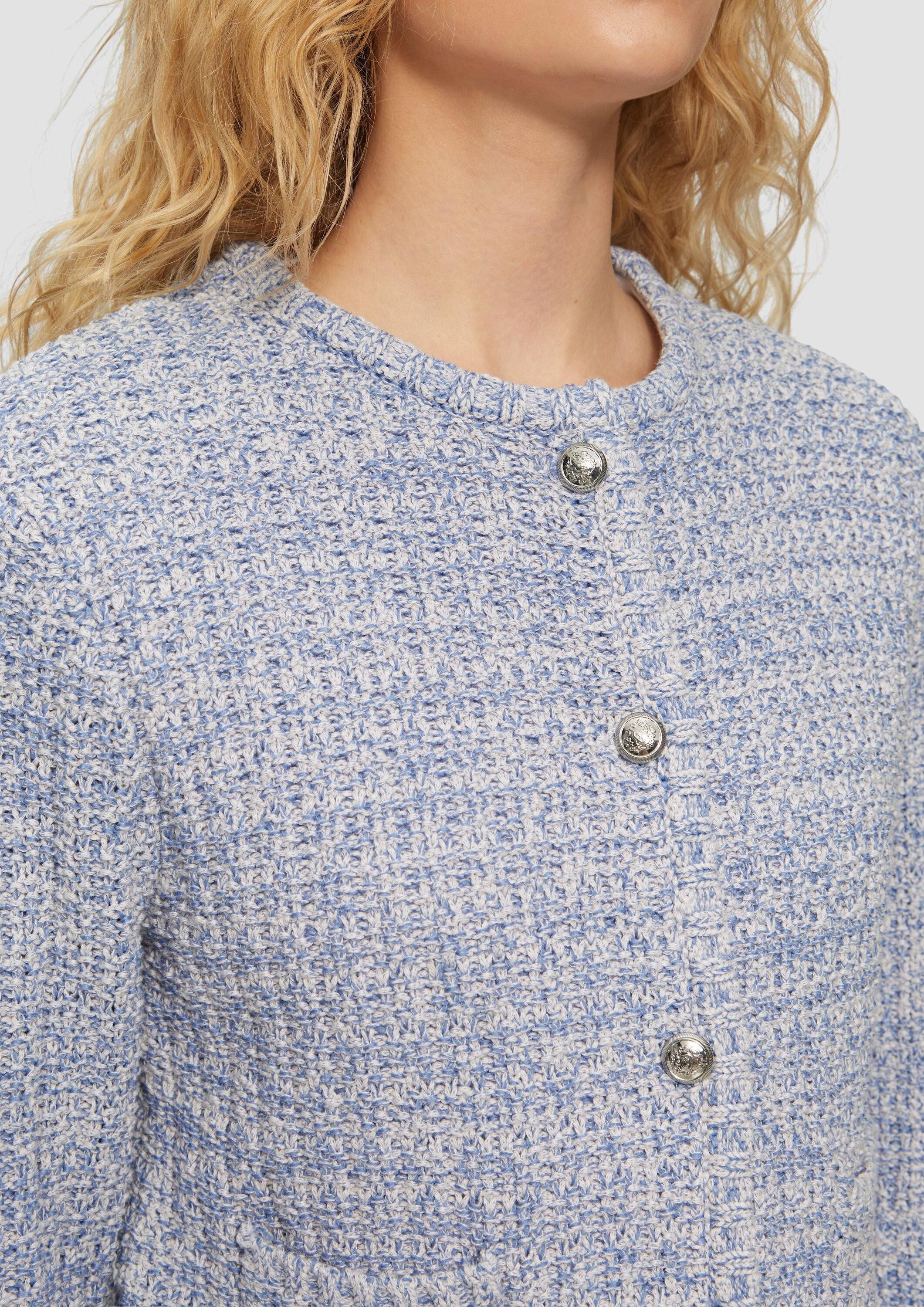 s.Oliver Cardigan Strickjacke Strukturierte Strickjacke in Melange-Optik