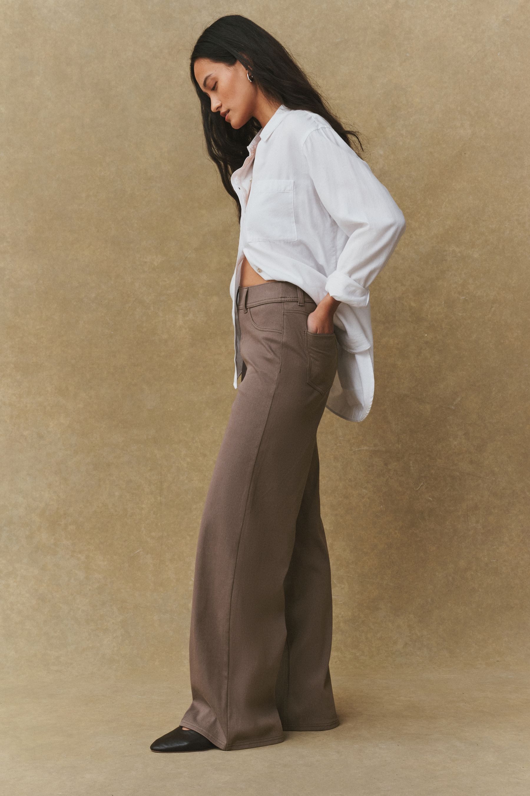 Next Weite Jeans Denim-Leggings aus Jersey mit weitem Bein (1-tlg)