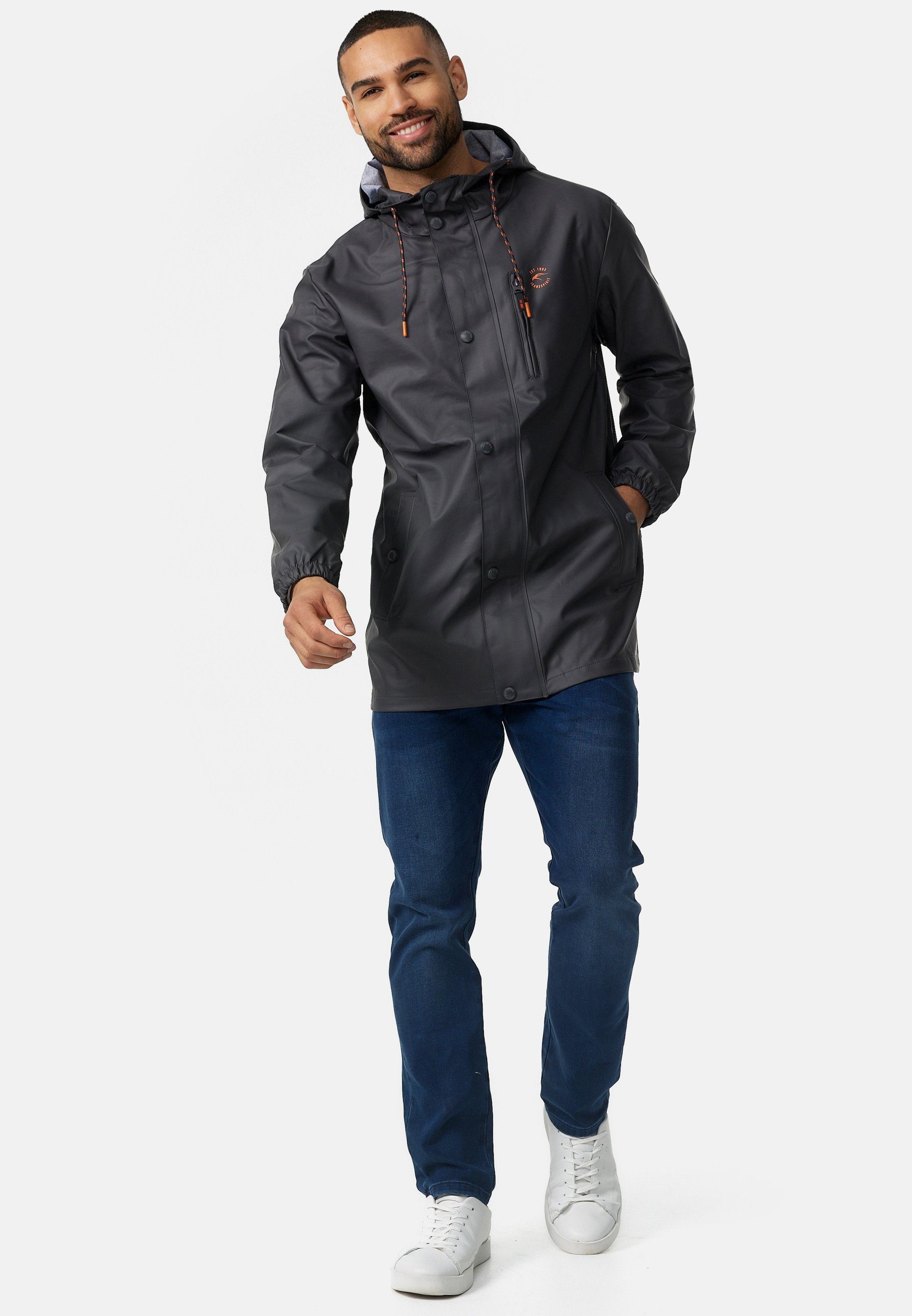 Indicode Regenjacke Herren Malmoe Nässeschutz Herrenjacke halblange, mit Kapuze