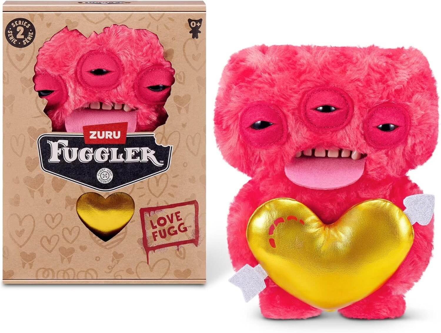 ZURU Plüschfigur ZURU 15774A - Fuggler Love Fugg 23 cm - Annoyed Alien (Rot)