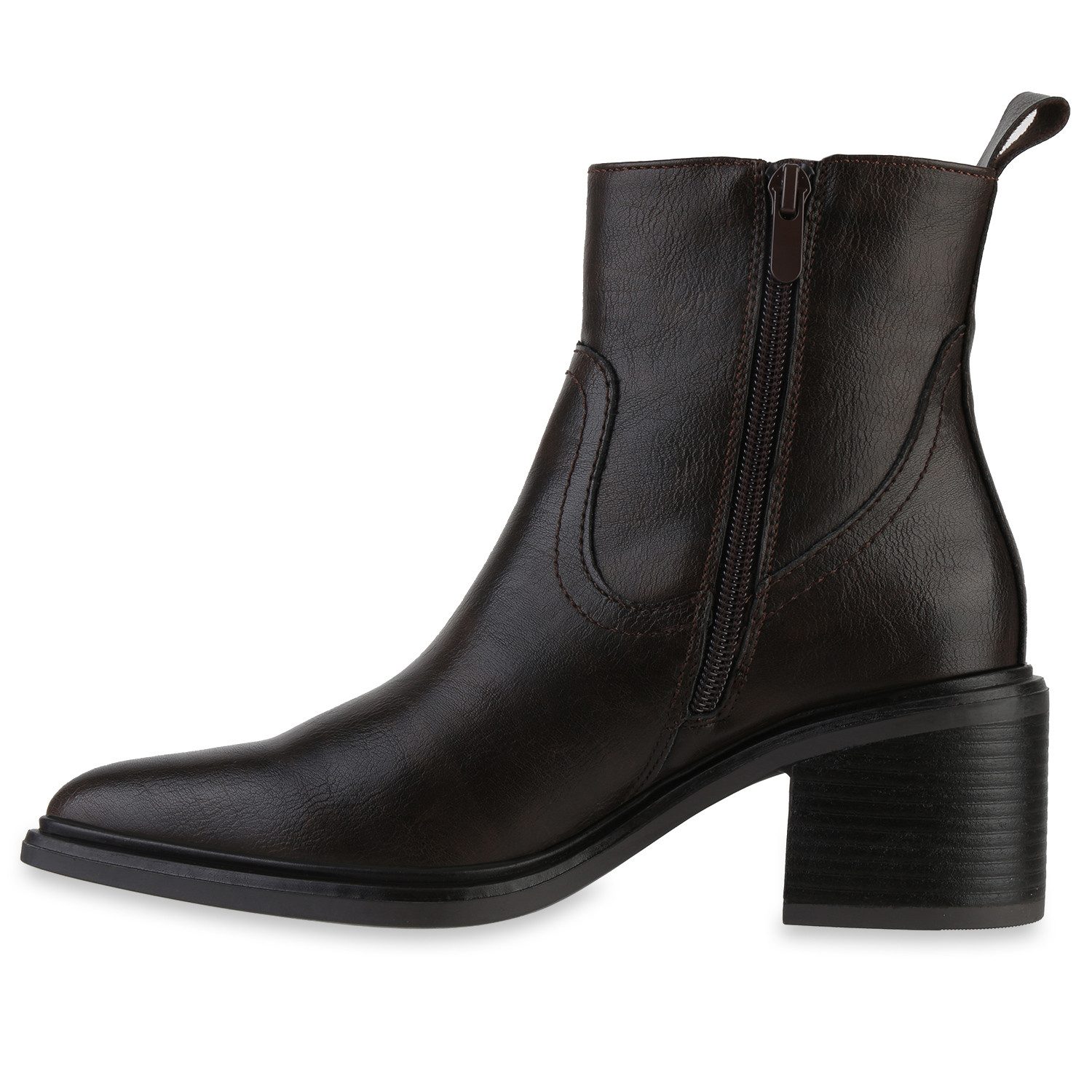 VAN HILL 841887 Stiefelette Damen Klassische Stiefeletten Spitze Booties Bl günstig online kaufen