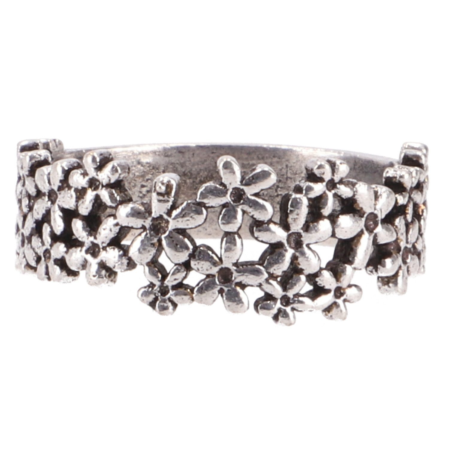 Fingerring Messing Modeschmuck Ring mit Blütenband -..