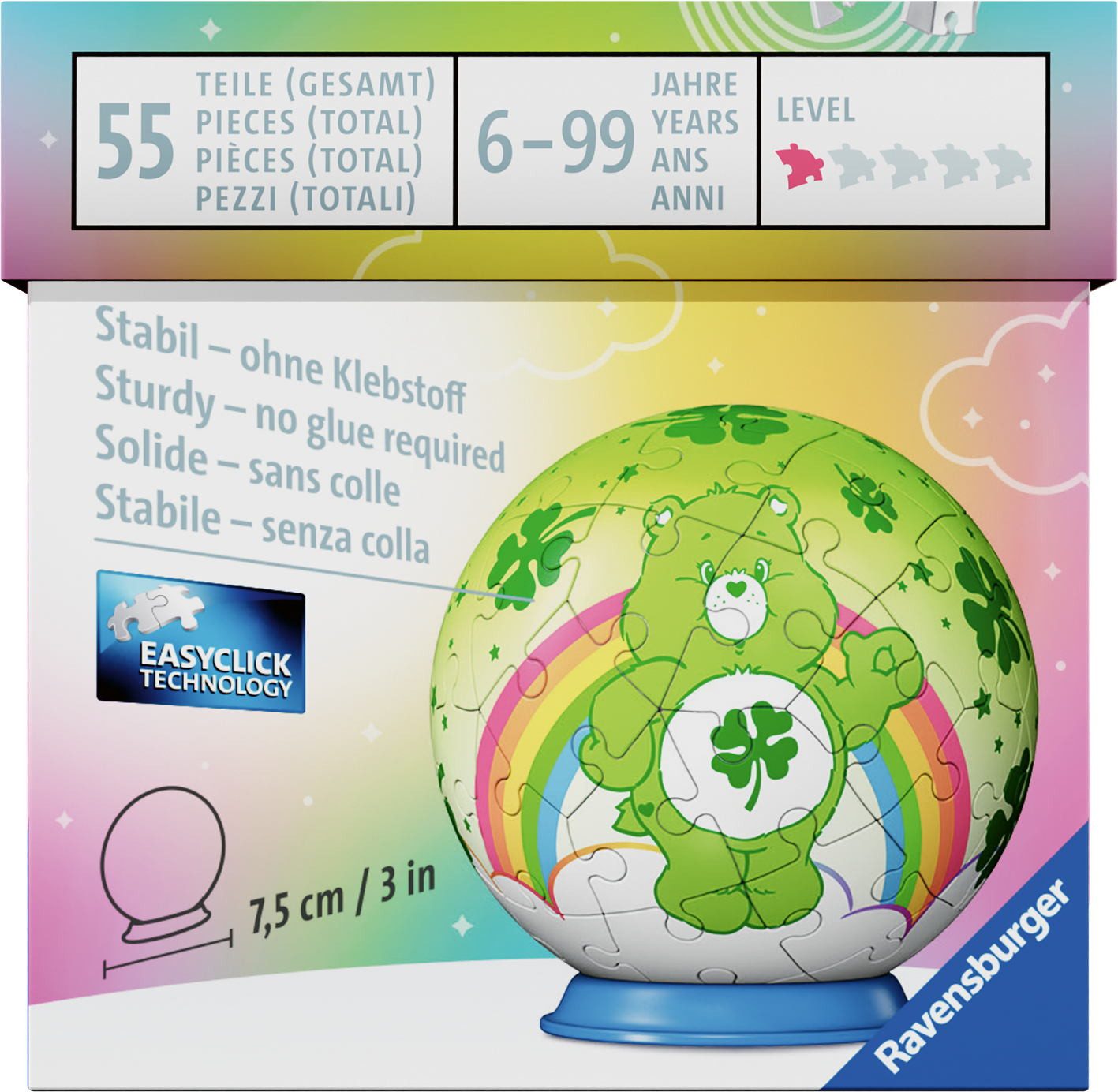 Ravensburger Puzzle 54 Teile 3D Puzzle-Ball Care Bears Good Luck Bear 12008073, Puzzleteile