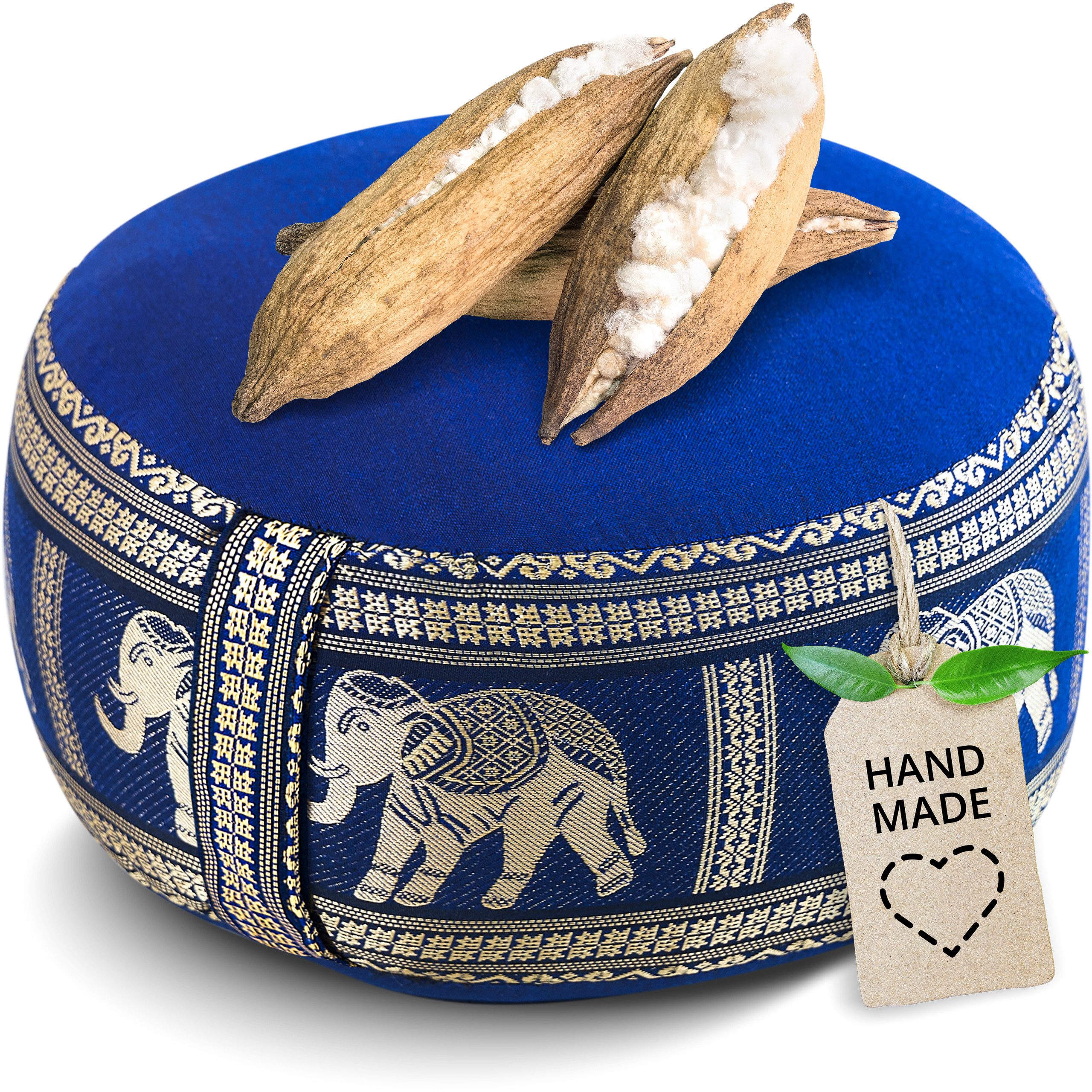 livasia Meditationskissen Zafukissen klein (Deluxe) vegan und handgefertigt, 32x20cm, Kapok