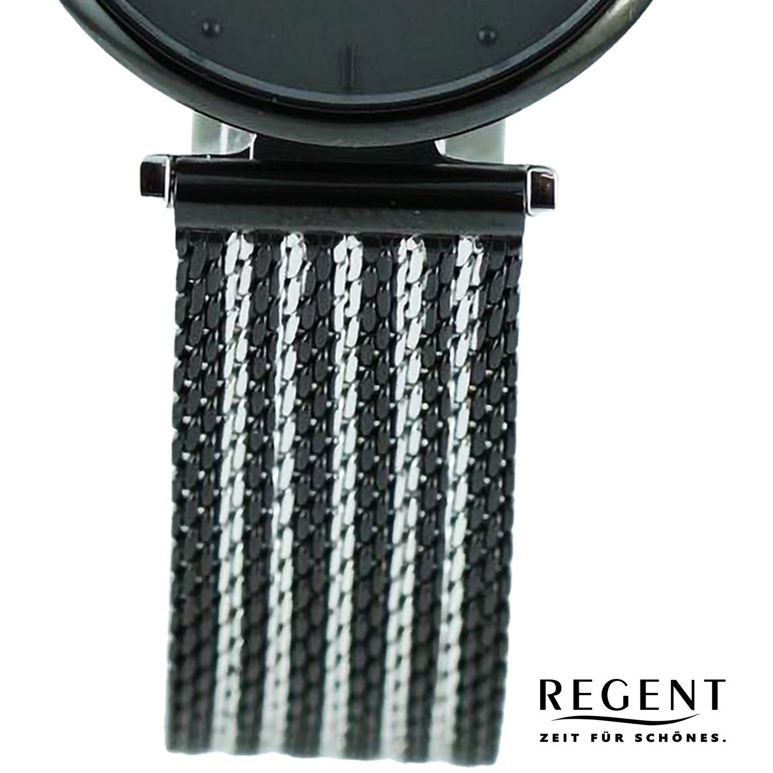 groß rund, Regent (ca. Regent Damen extra Damen Armbanduhr Metallarmband Analog, 37mm), Quarzuhr Armbanduhr