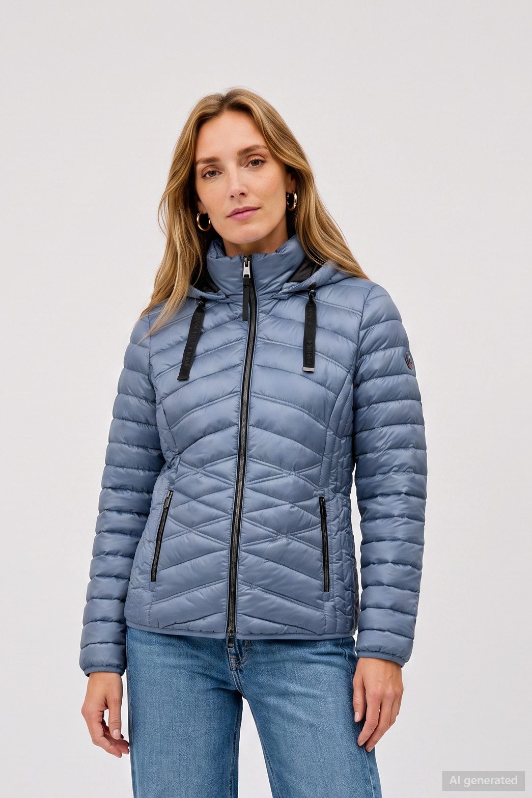 Barbara Lebek Steppjacke warme Damenjacke oder Herbstjacke mit abnehmbarer Kapuze