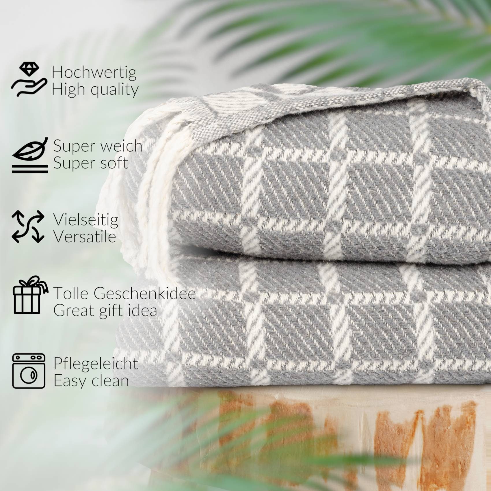 Plaid Tania weiche Kuscheldecke Tagesdecke hochwertig Reisedecke Wohndecke, günstig online kaufen