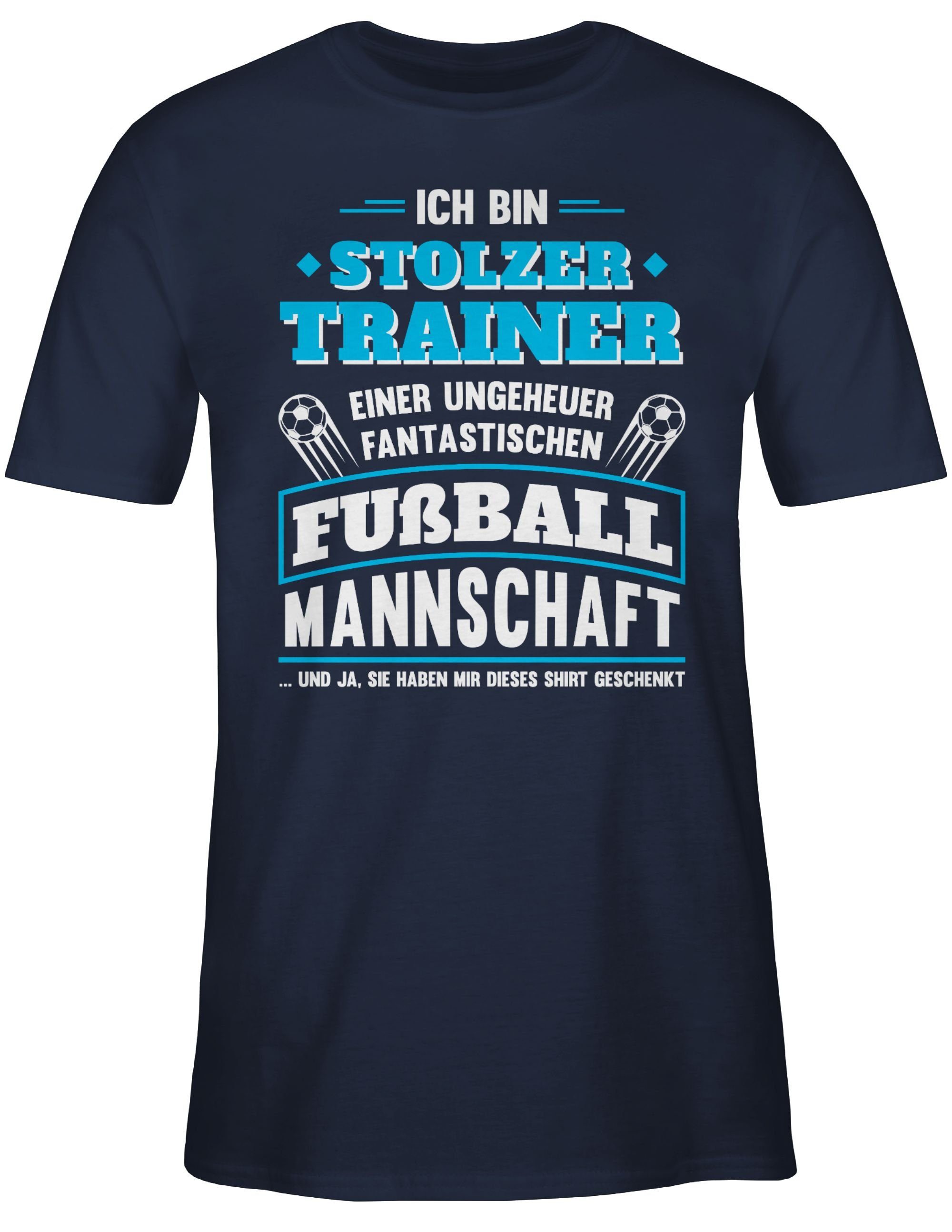 Shirtracer T-Shirt Stolzer Trainer fantastischen Fußballmannschaft einer 2024 EM Fussball Navy Blau 2