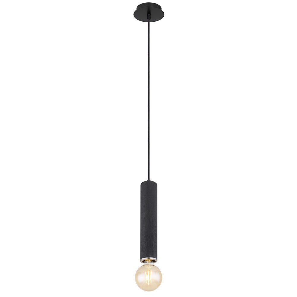 GLOBO LIGHTING Pendelleuchte, Leuchtmittel nicht inklusive, Hängelampe Holz Pendelleuchte Industrie Retro Deckenleuchte schwarz