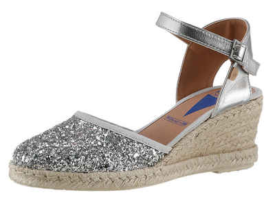 VERBENAS MALENA GLITTER Sandalette, Sommerschuh, Sandale, Keilabsatz, mit Glitter an der Schuhspitze