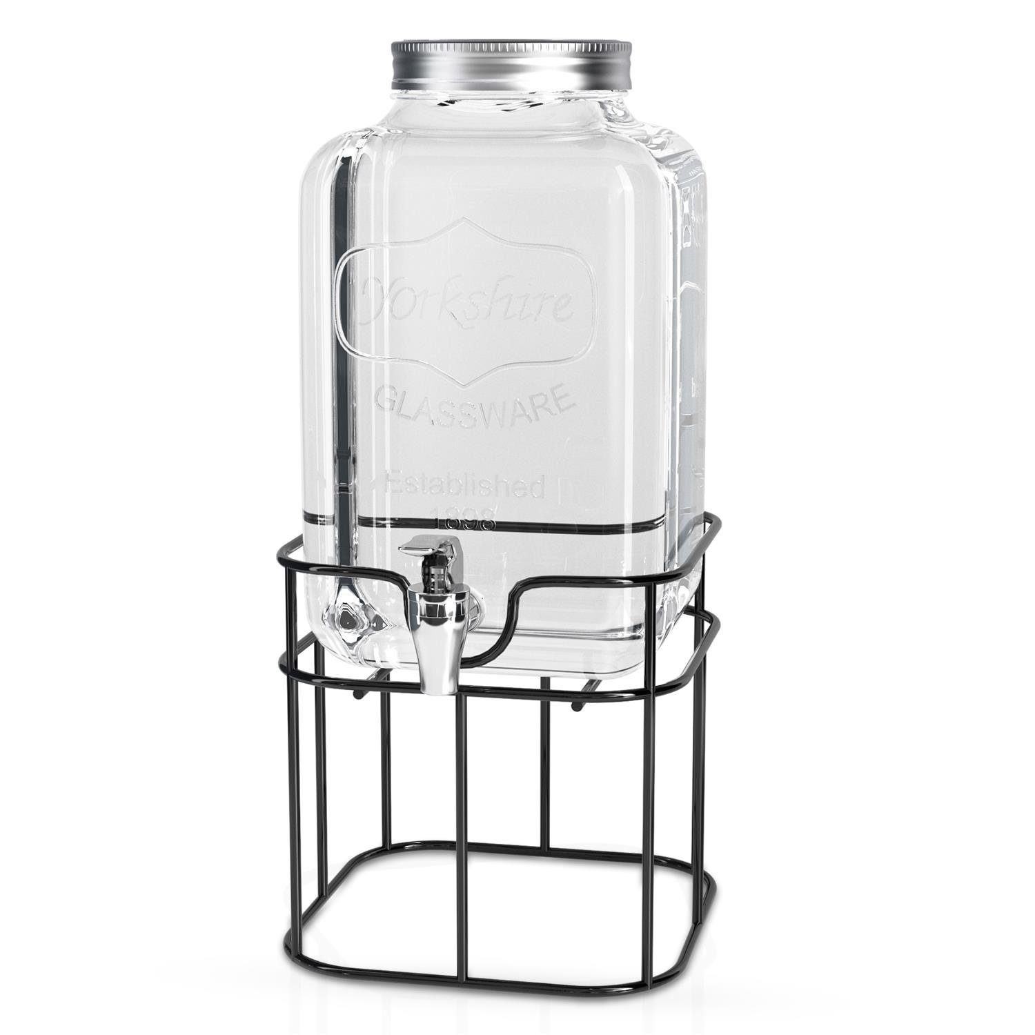 Intirilife Getränkespender, Wasserspender Saftspender Limonadenspender  Glasbehälter für Getränke