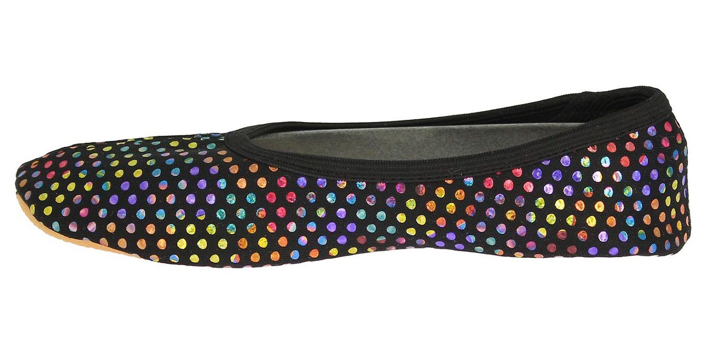 Beck Schläppchen Punkt Multi Gymnastikschuh rutschfest, Handgenäht in Deutschland