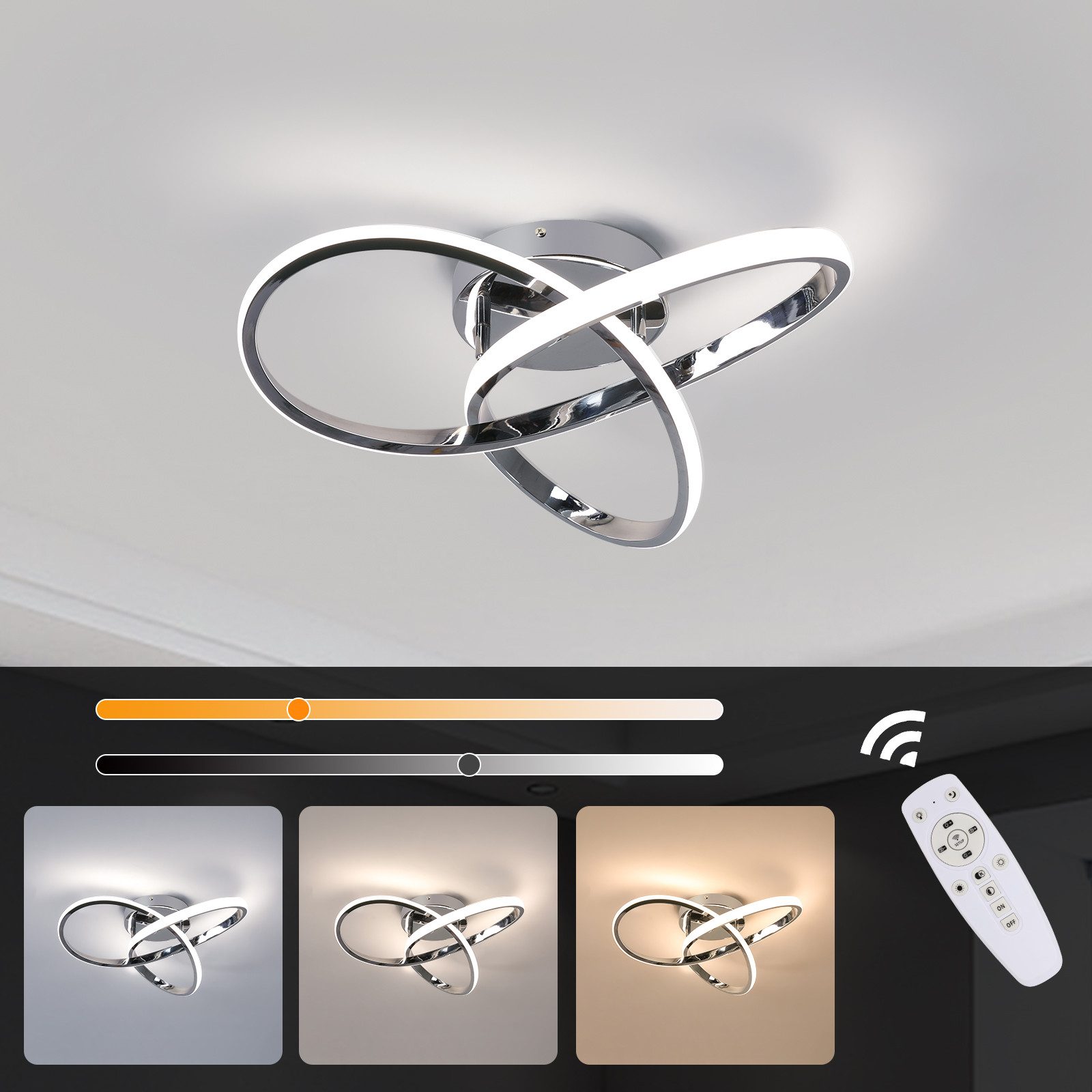 Goeco LED Deckenleuchte LED Aluminium Lampe,Kleeblatt günstig online kaufen