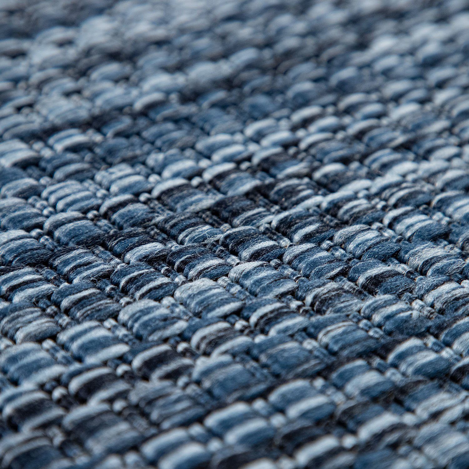 Teppich Venedig, geeignet 4 Flachgewebe, UV-beständig, Höhe: meliert, Sisal-Optik, Home Outdoor affaire, mm, blau rechteckig