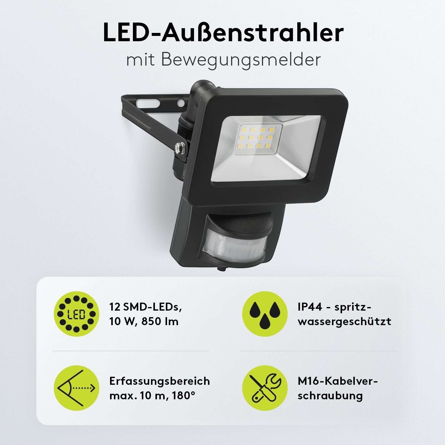 Goobay LED Flutlichtstrahler LED Außenstrahler mit Bewegungsmelder 10 W Sch günstig online kaufen