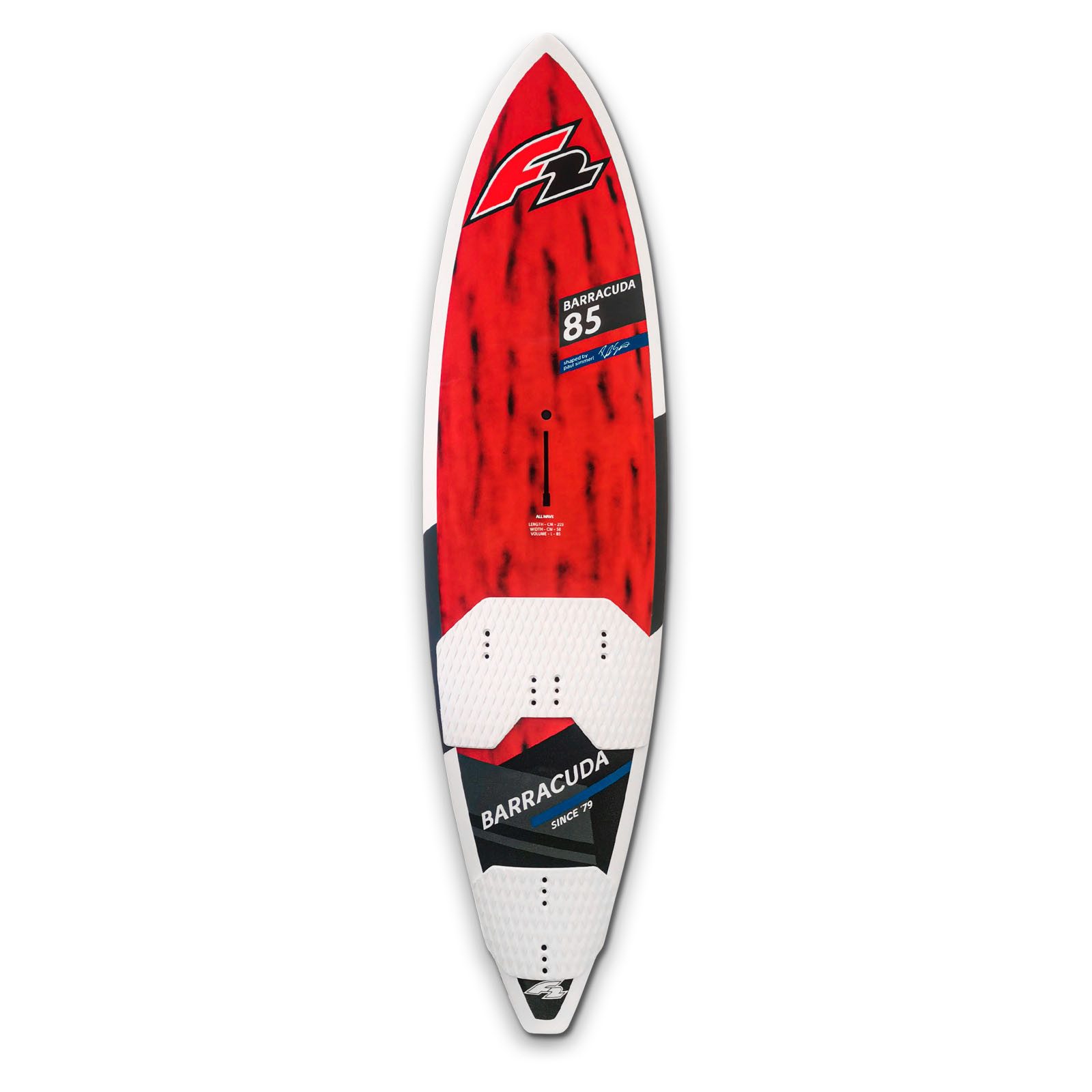 F2 Windsurfboard F2 Sale Windsurfboard Barracuda 85L Rot/Schwarz Modell