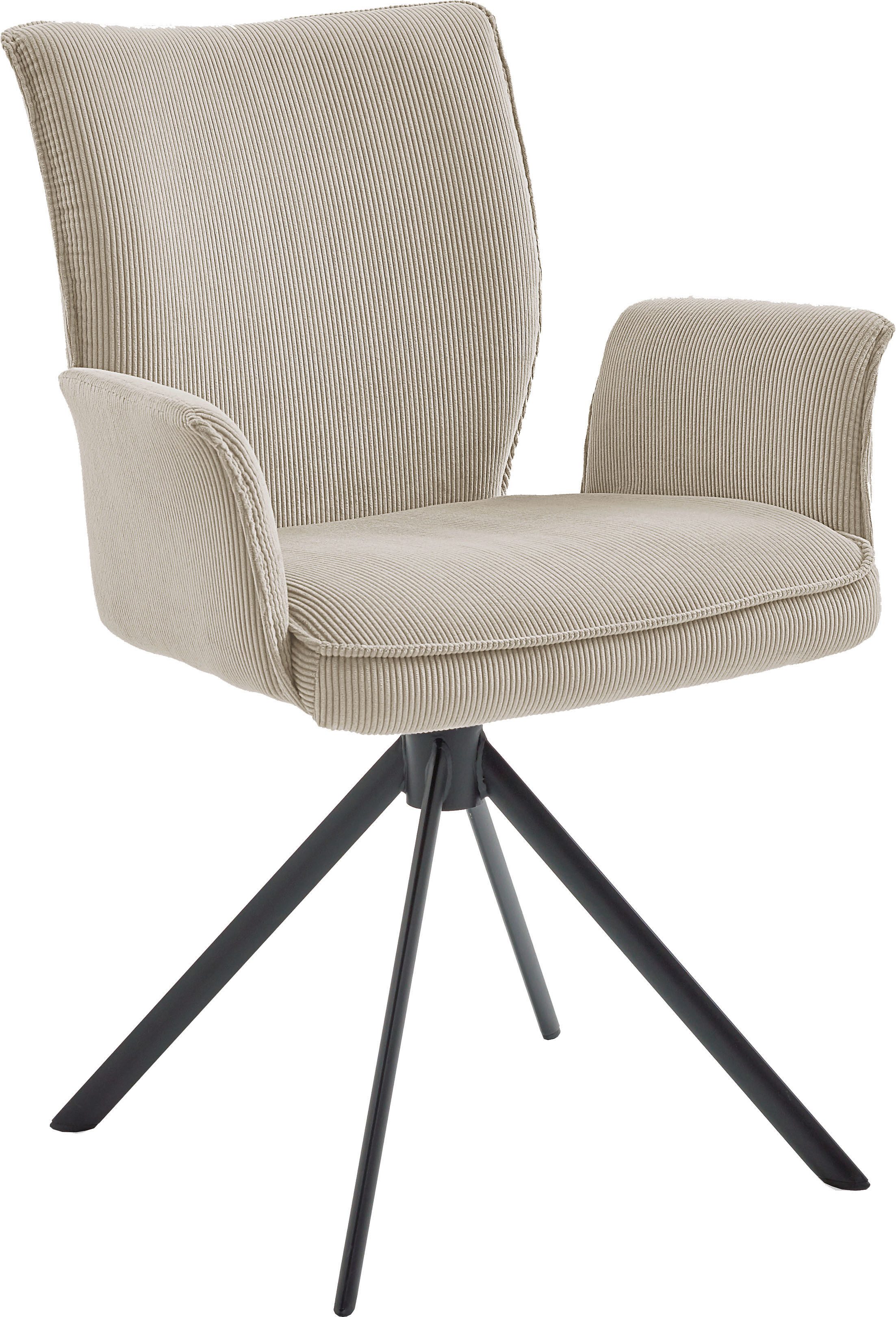 NIEHOFF SITZMÖBEL Esszimmerstuhl, 2er Set, Bezug Cord, Stativgestell mit Drehfunktion, Sitzhöhe 50