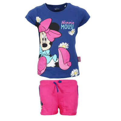 Disney Kurzarmshirt Disney Minnie Maus Kinder Sommerset Shorts plus T-Shirt Gr. 104 bis 134, 100% Baumwolle