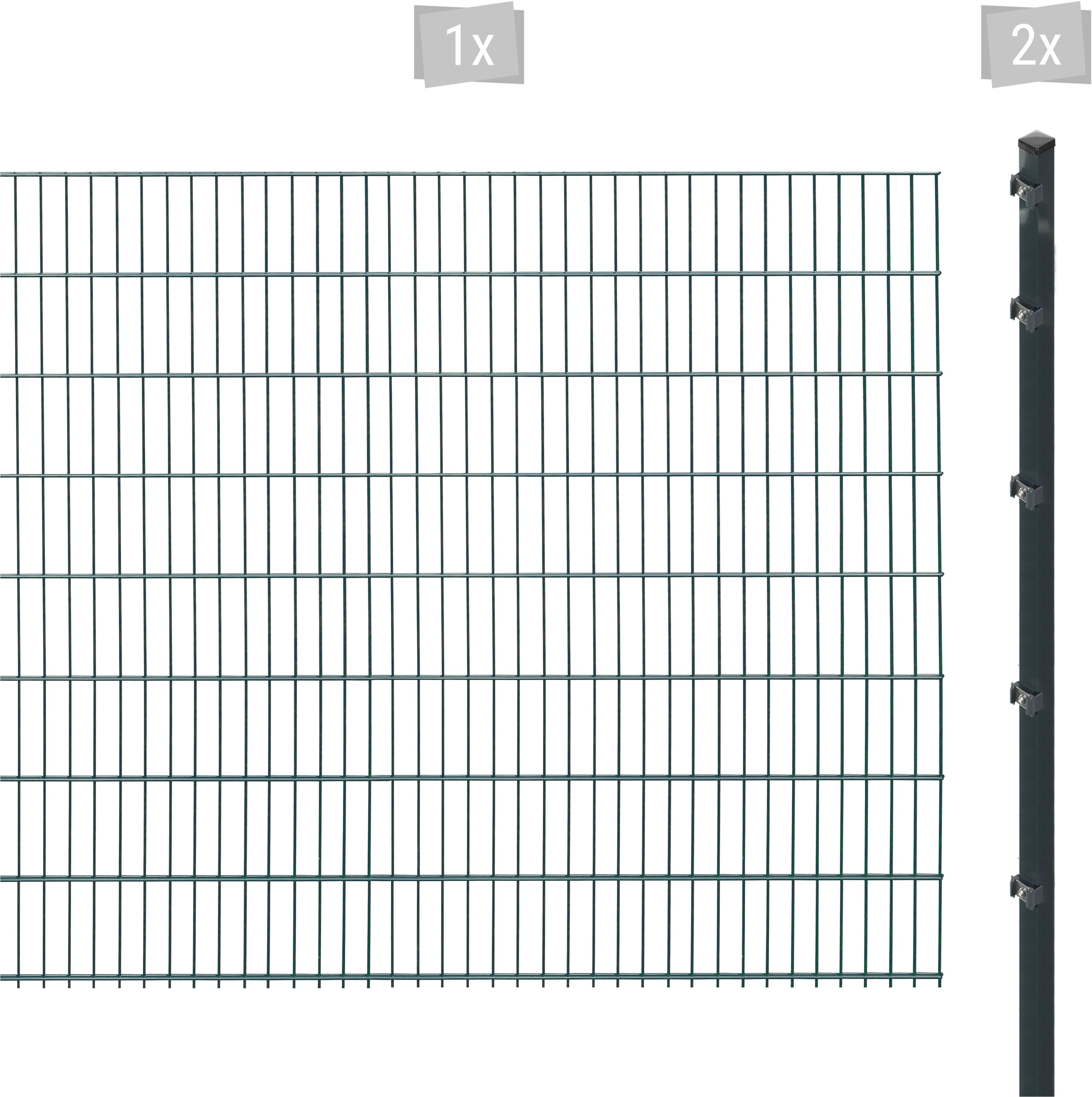 Arvotec Doppelstabmattenzaun ESSENTIAL 163 zum Einbetonieren, (Set, 3-St), Zaunhöhe 163 cm, Zaunlänge 2 - 60 m
