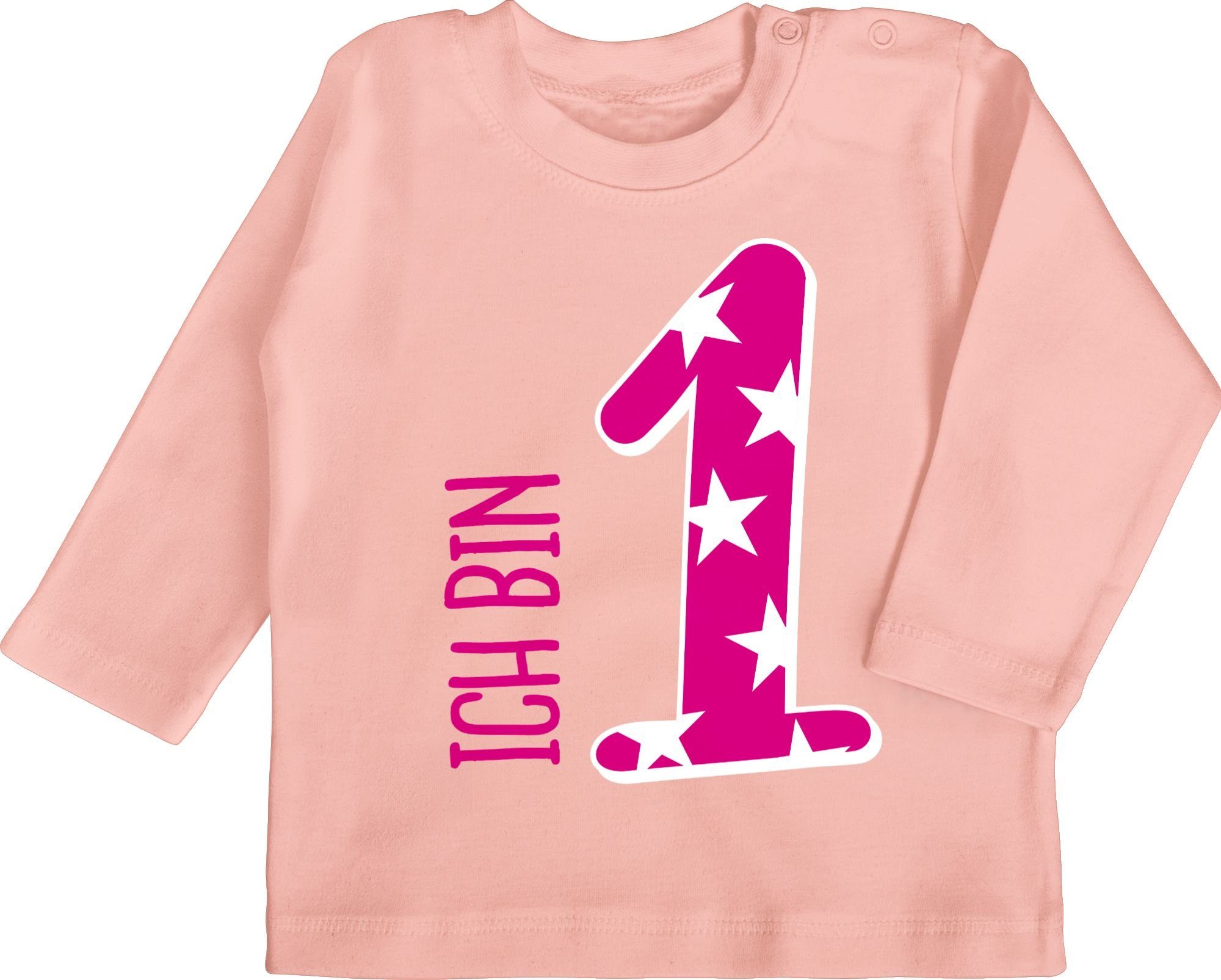 T-Shirt Ich bin eins Rosa Mädchen Erster