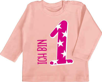 Shirtracer T-Shirt Ich bin eins Rosa Mädchen Erster 1. Geburtstag