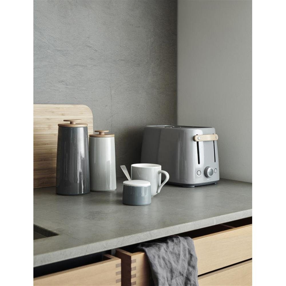 2 Emma, mit 7 2 Bräunungsstufen, grau Stelton Bagel-Funktion Schlitze, kurze Toaster für Scheiben, 2-Scheiben-Toaster,