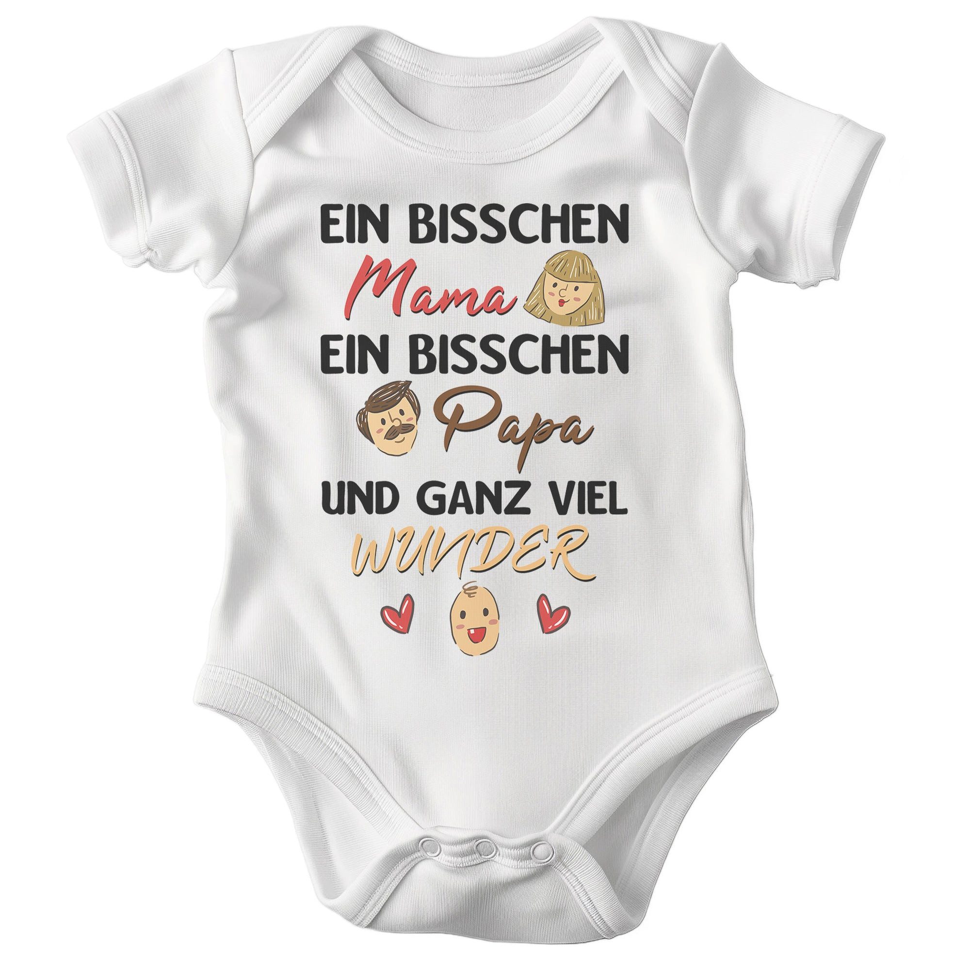 22Feels Kurzarmbody Bio Unisex Babybody Weiß Wunder Spruch Geschenk Geburt Babyparty BIO-Baumwolle - In Deutschland Bedruckt - Niedlicher Print