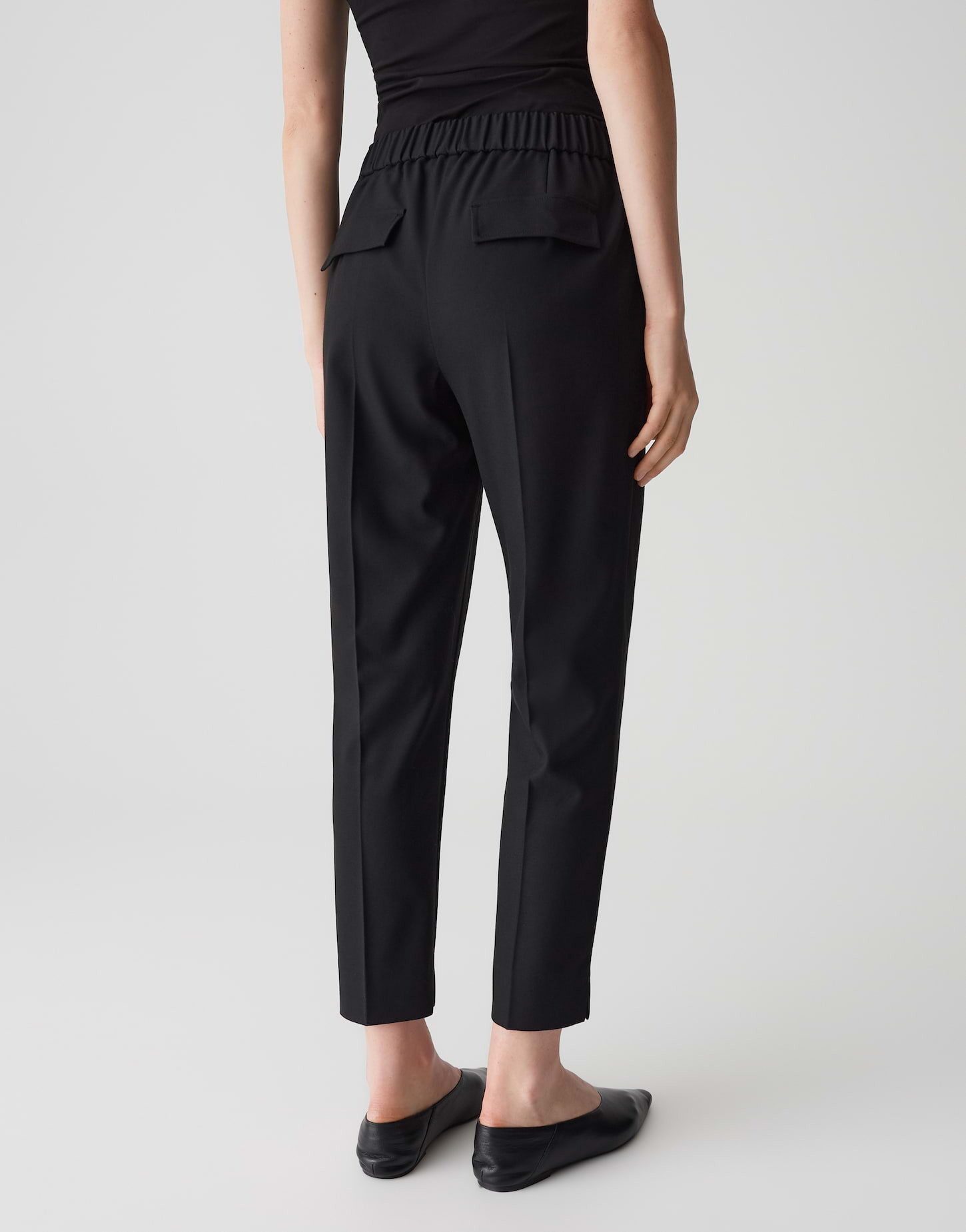 OPUS PANTS Stoffhose LUNAH CASUAL mit elastischem Komfortbund Mid Rise, Cropped Relaxed, elastischer Gummibund