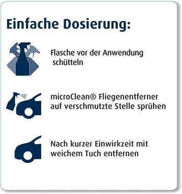 MWK Bionik Reinigungselement microClean Fliegenentferner - mikrobiologischer Auto Fliegenreiniger - gegen Insekten & Flugdreck - 500 ml Spray