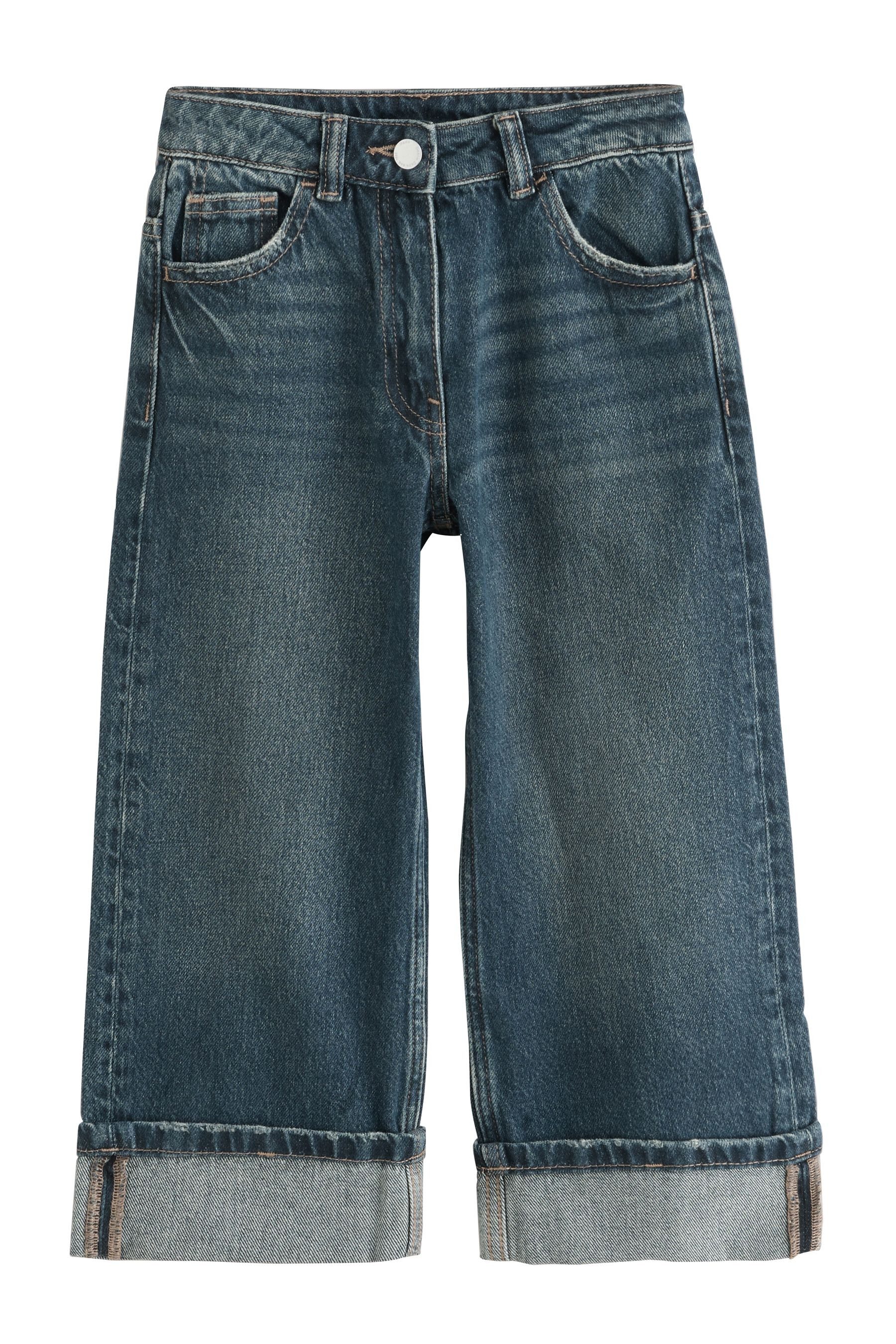 Weite Jeans Jeans mit weitem Bein und Umschlag