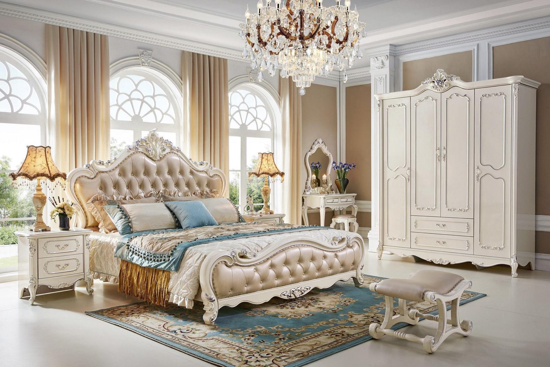 Xlmoebel Schlafzimmer-Set Modernes Schlafzimmer-Set: Bett + 2 Nachttische Sofort, (3-tlg., Bett + 2x Nachttisch), Hergestellt in Europa