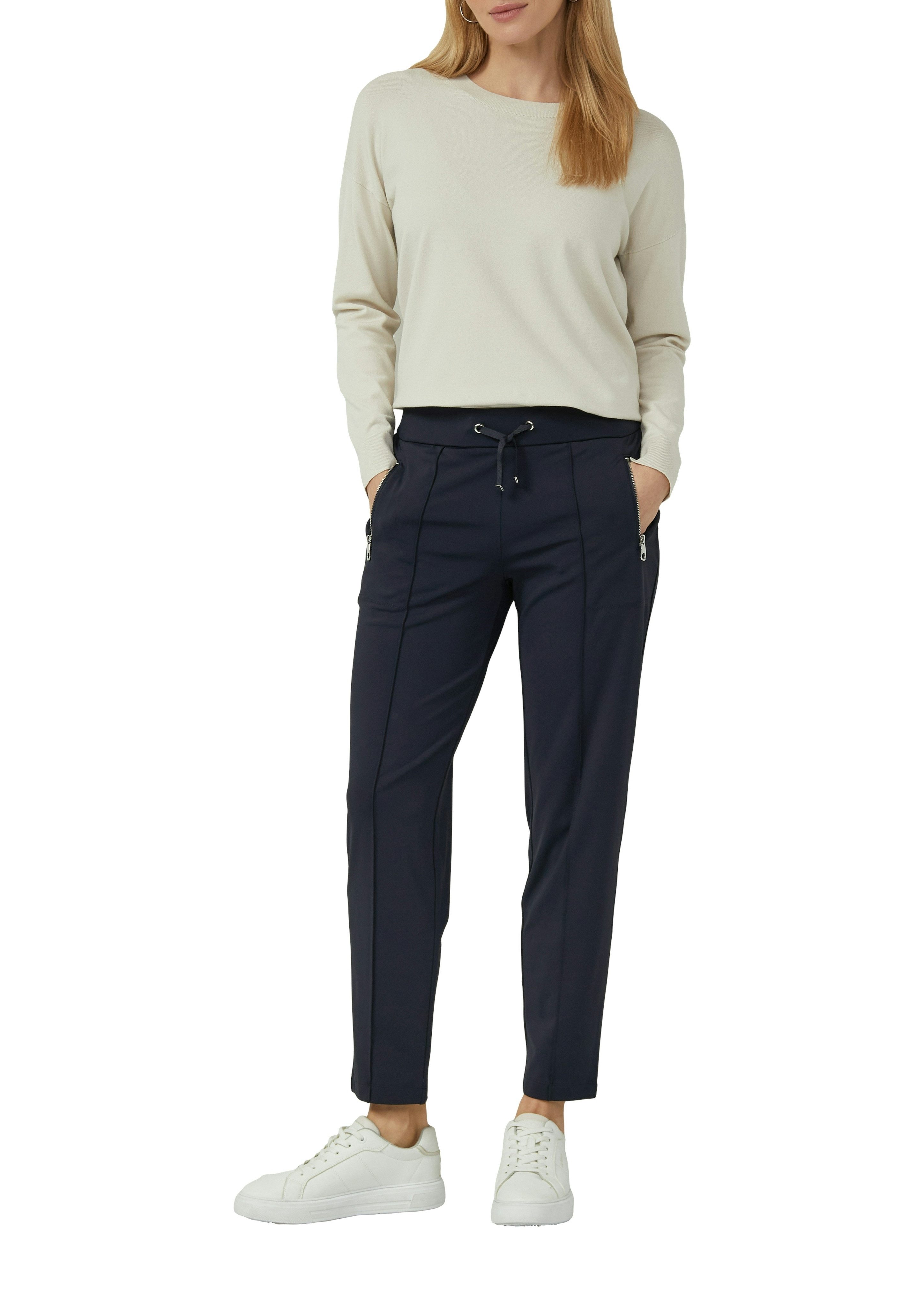 s.Oliver BLACK LABEL Stoffhose mit Kordelzug – Bild 3 von 4