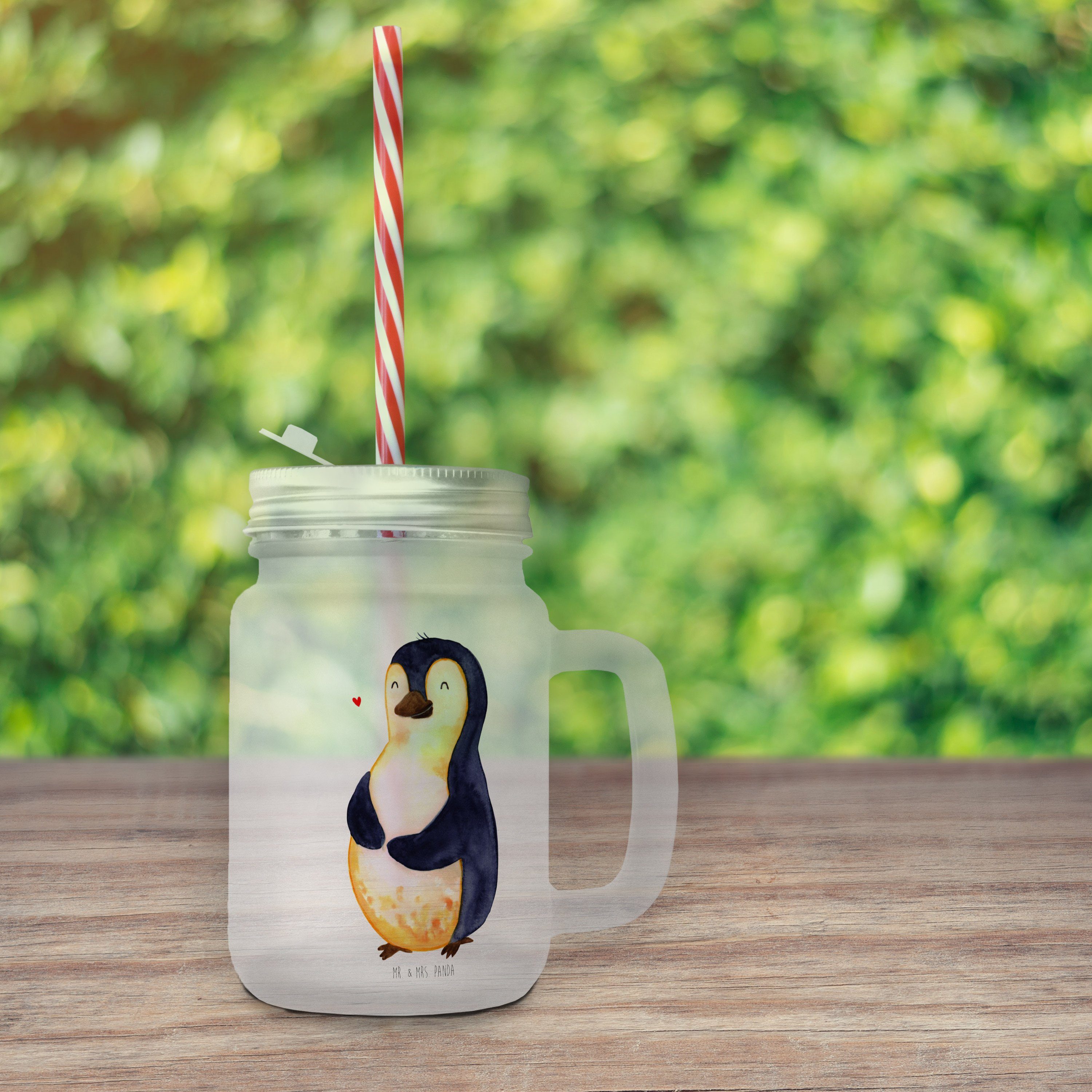 Mr. & Mrs. Panda Glas Pinguin Diät - Transparent - Geschenk, foodbaby, Glas, Motivation, Sc, Premium Glas | Gläser