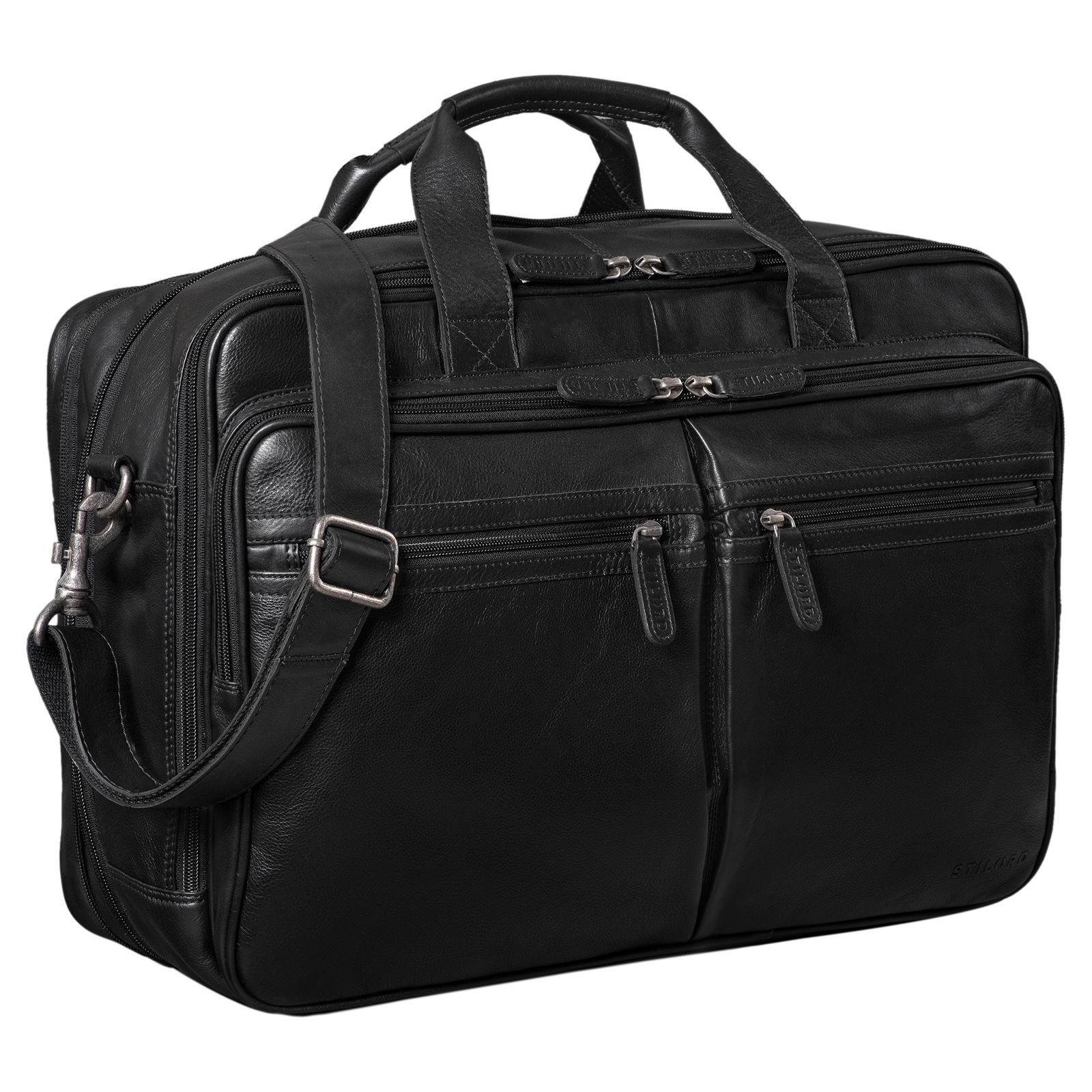 STILORD Laptoptasche "Gigantus" XXL Aktentasche Leder Laptoptasche 17 - 19 günstig online kaufen