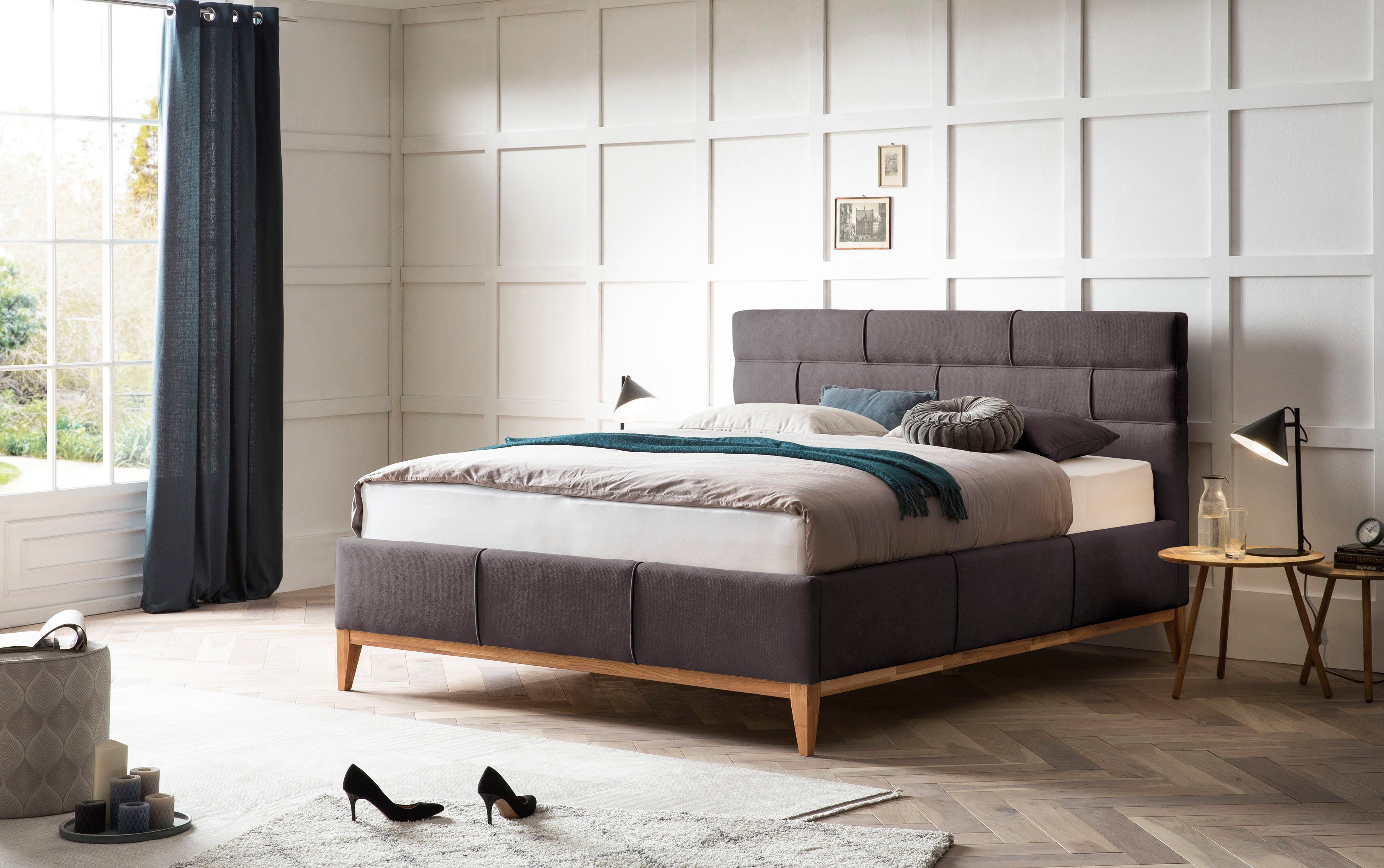 Leonique Polsterbett Balaine, mit Lattenrost, Bettkasten, auch mit 7-Zonen-Taschenfederkernmatratze