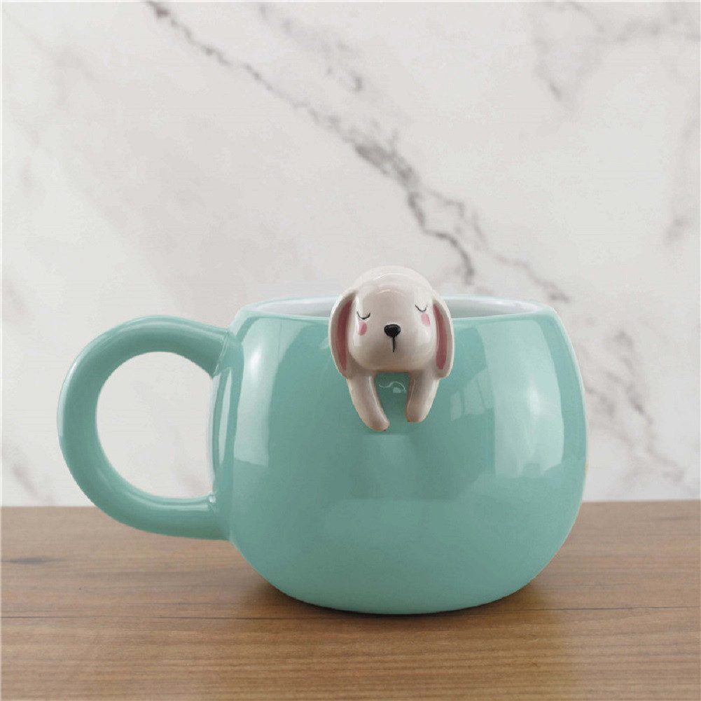 Winkee Becher Pet Friends Kaffeebecher Hase, Keramik, ca. 14 x 12 x 11 cm, für ca. 350 ml