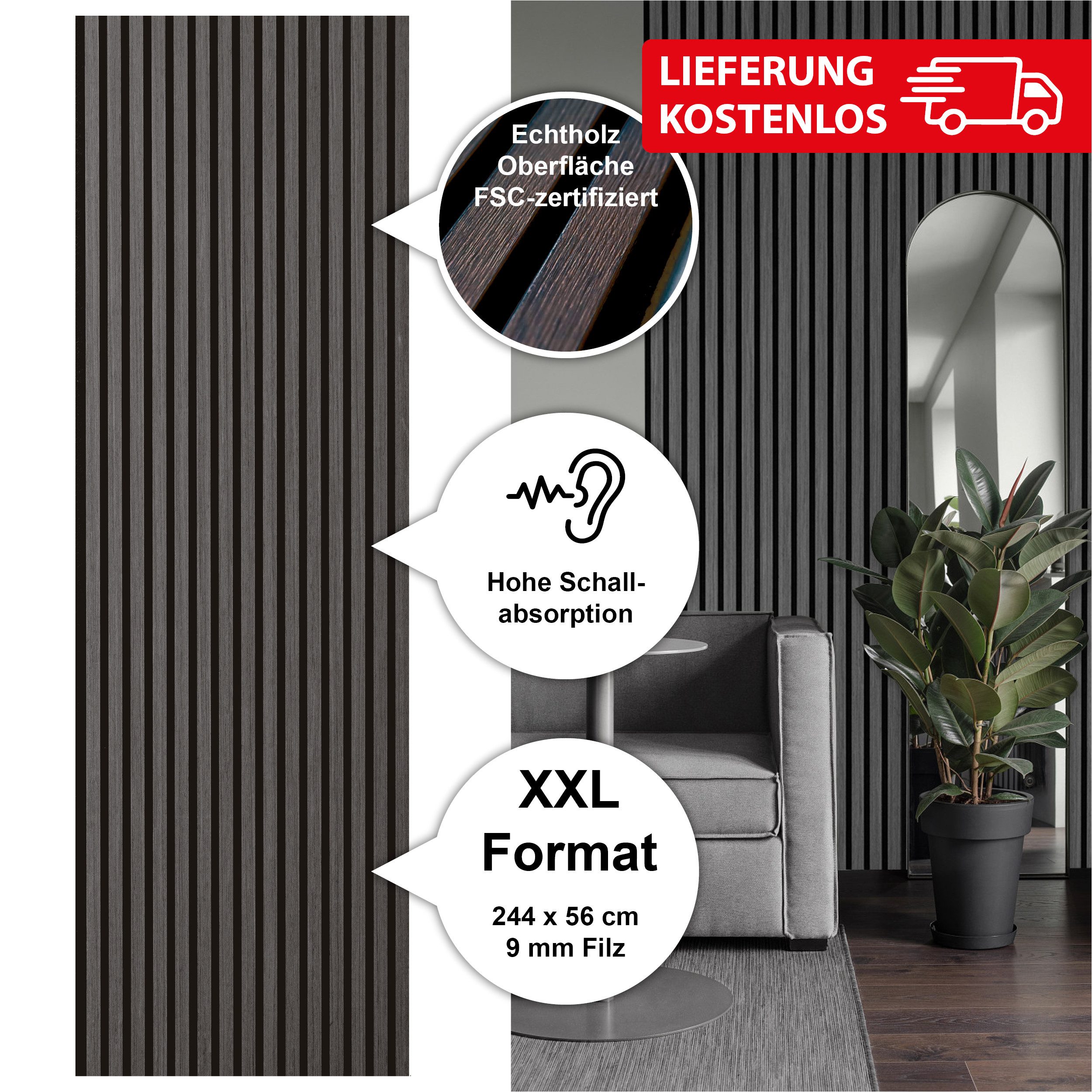 SONIDO 3D Wandpaneel XXL Akustikpaneele mit günstig online kaufen