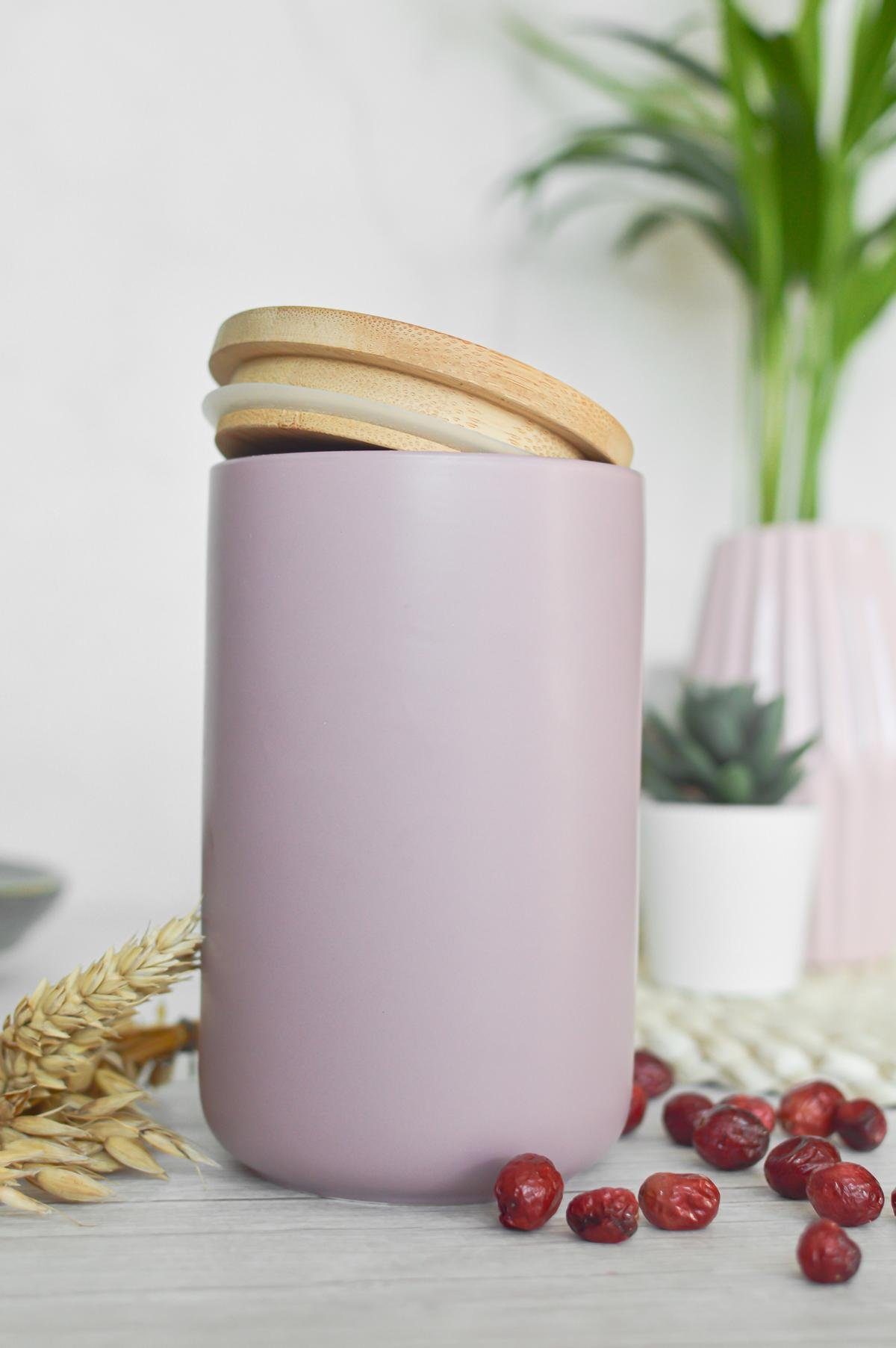 Sendez Vorratsdose Rosa aus Porzellan Vorratsbehälter Dose Aufbewahrungsdose, Porzellan
