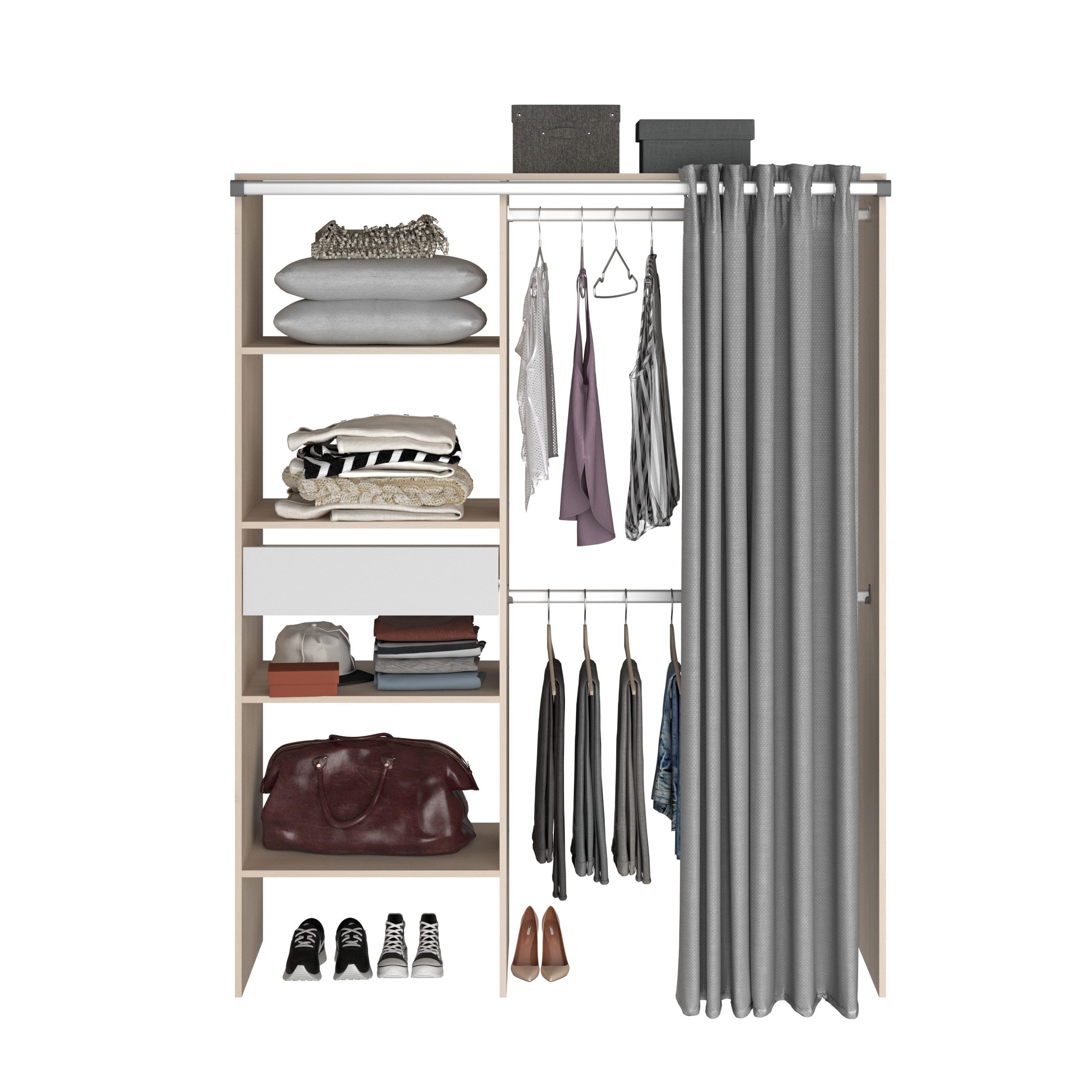 Parisot Vorhang-Schrank Bari 2 Kompakt, modern günstig online kaufen